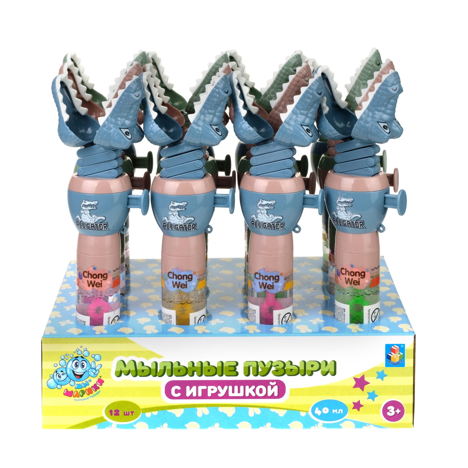 Мыльные пузыри 1TOY Мы-шарики! колба с игрушкой-хваталкой крокодил 40 мл