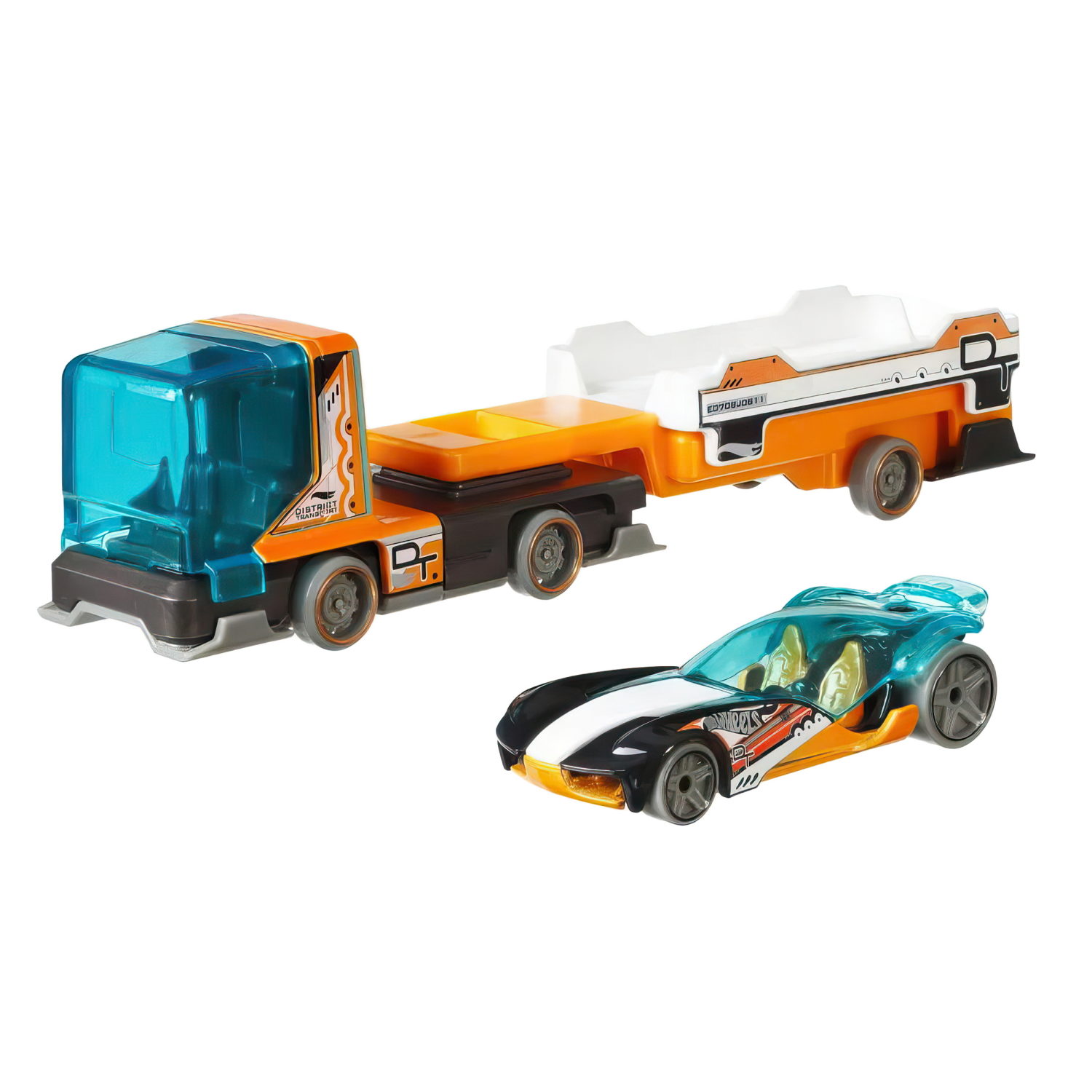 Hot wheels Набор игровой Супергрузовики со спортивными автомобилями "District Transport"