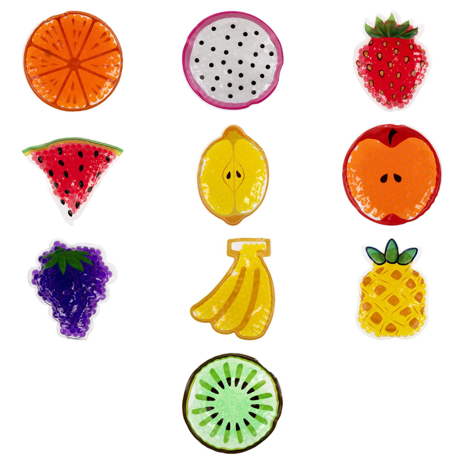 Акватубики переливайка 1TOY «Фрукты» скользун с водой внутри, антистресс для рук, жмякалка, 10 видов в ассортименте