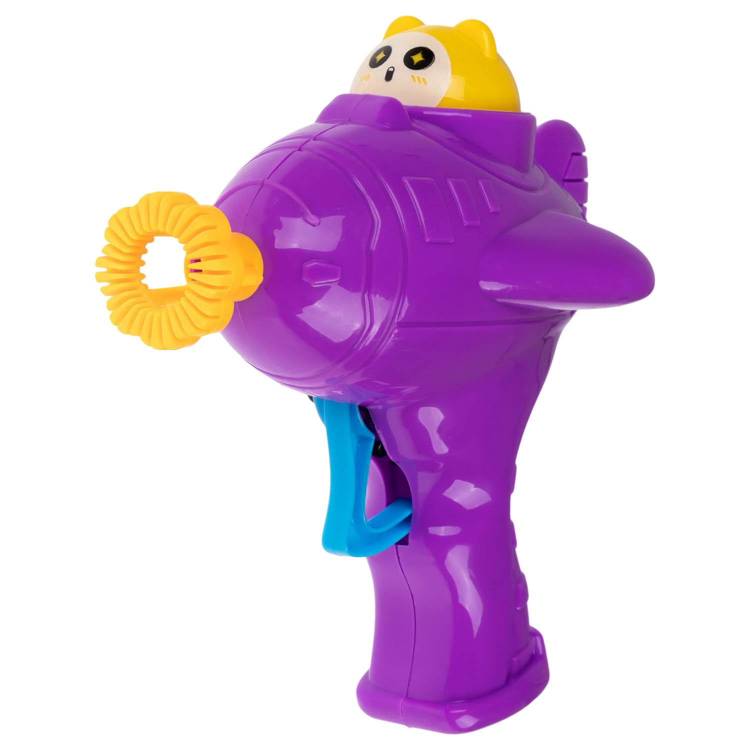 Пистолет для мыльных пузырей механический 1TOY Мы-шарики! Мультяшка на самолете, 50 мл, сиреневый