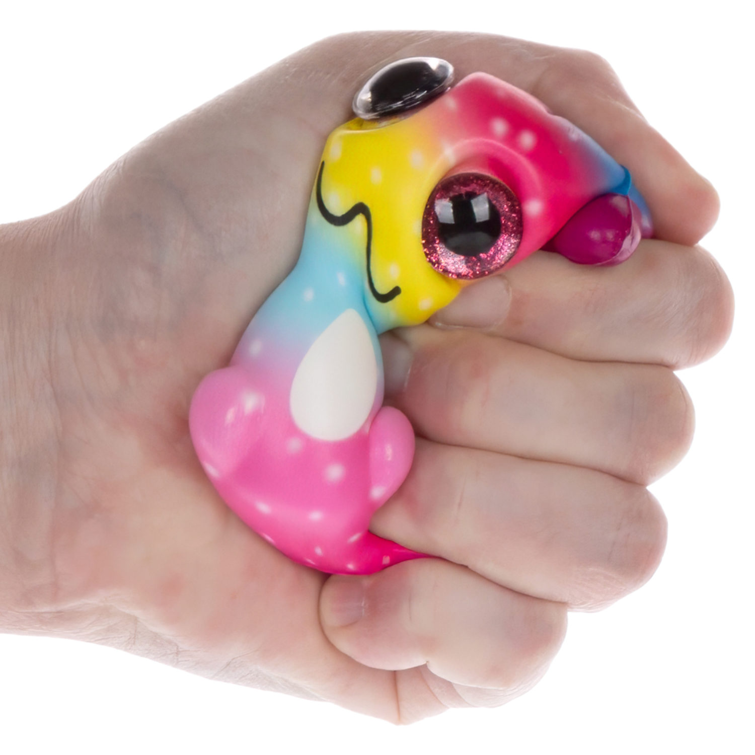 Глазастый сквиш 1TOY Аксолотль, игрушка-антистресс для рук, жмякалка, 9х7,8 см