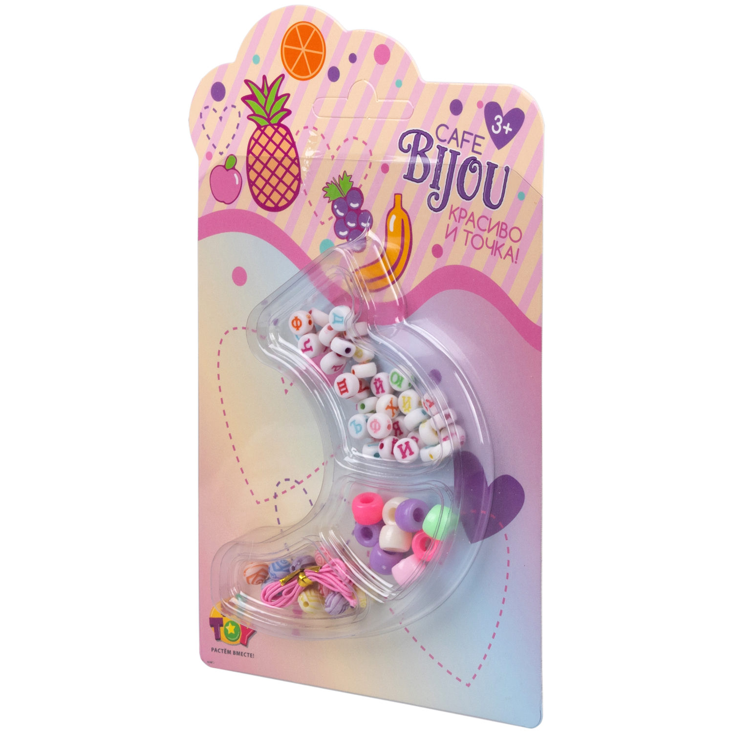 1TOY наб.бусин. фрукты 5 видов в асс., блистер 12*19см, 20 шт.в дб.