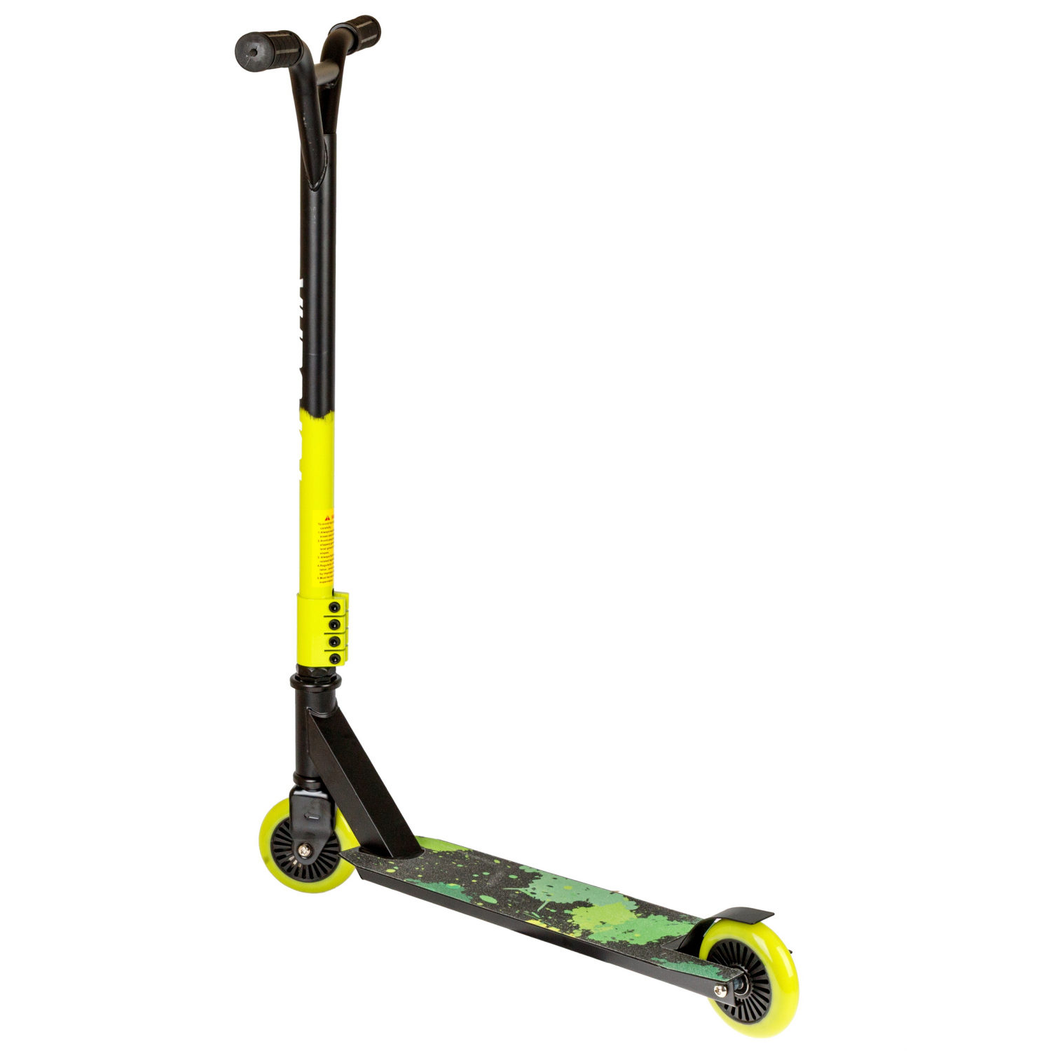 Самокат трюковый Topgear, 2-х кол. PU 2х100 мм, неопреновые грипсы, 48,5*83*64 см,, до 100 кг, черно-зеленый