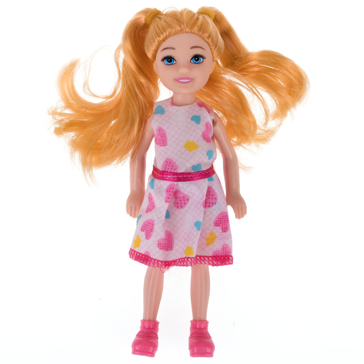 Кукла Alisa Little Love 15,2 см, блондинка, с двумя хвостами, с платьем