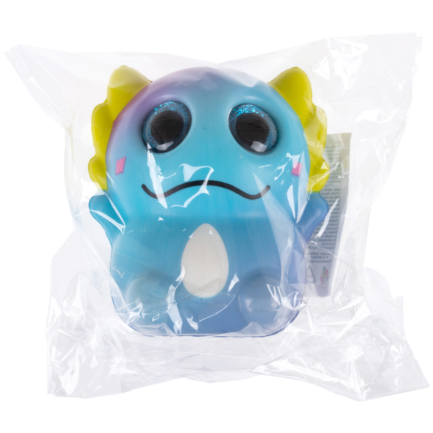 Глазастый сквиш 1TOY Аксолотль, игрушка-антистресс для рук, жмякалка, 9х7,8 см