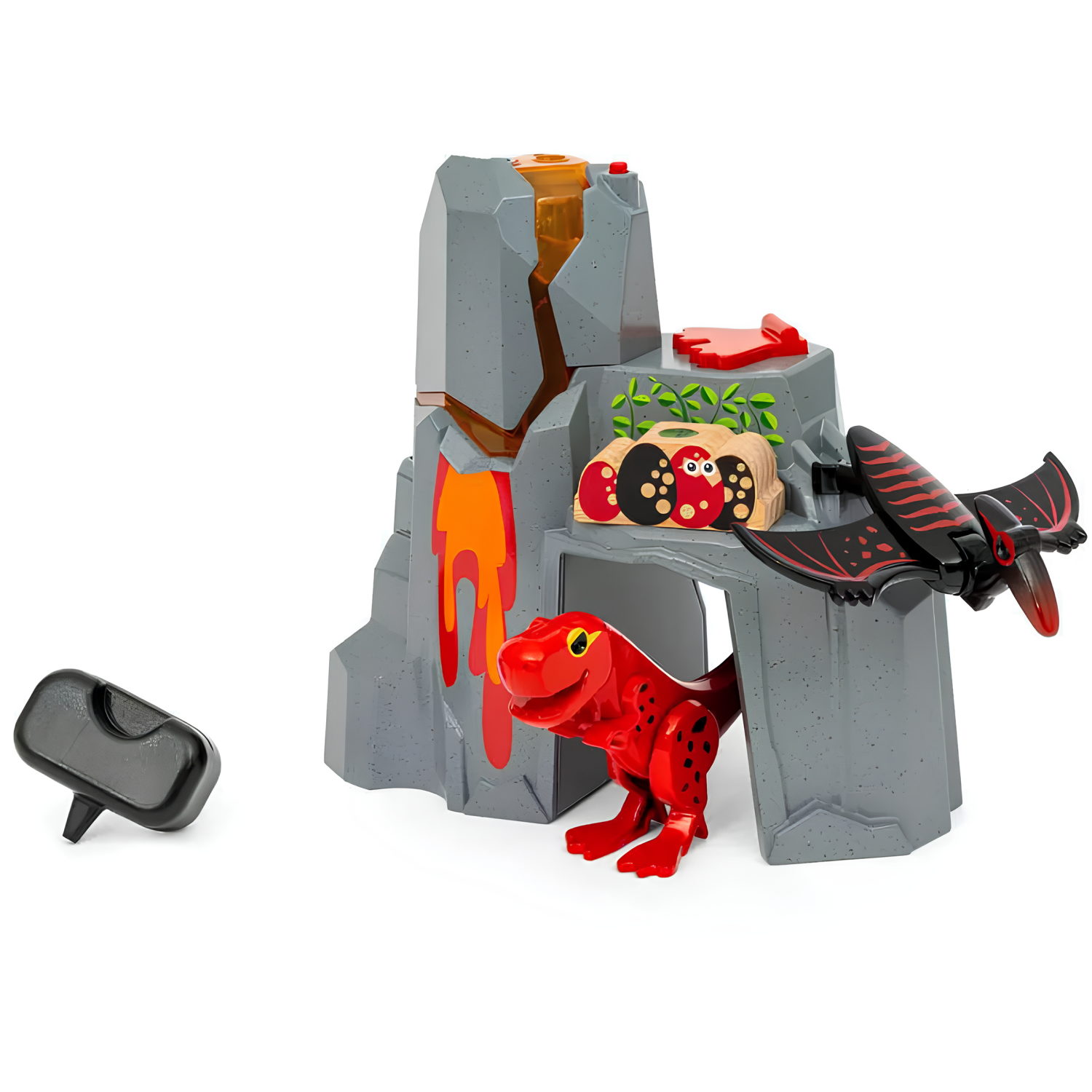 Динозавр и извергающийся вулкан BRIO со светом, звуком, паром, для деревянной железной дороги