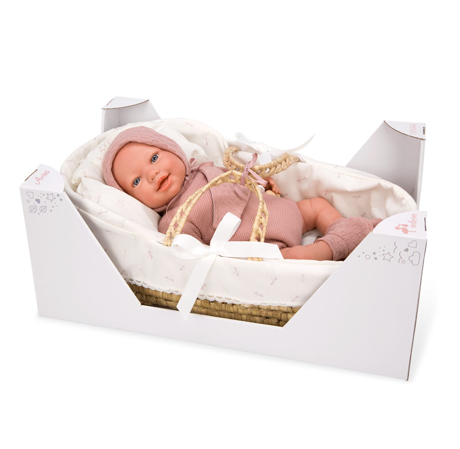 Кукла Arias ReBorns Avana мягкое тело, новорождённый пупс с аксессуарами, 45 см