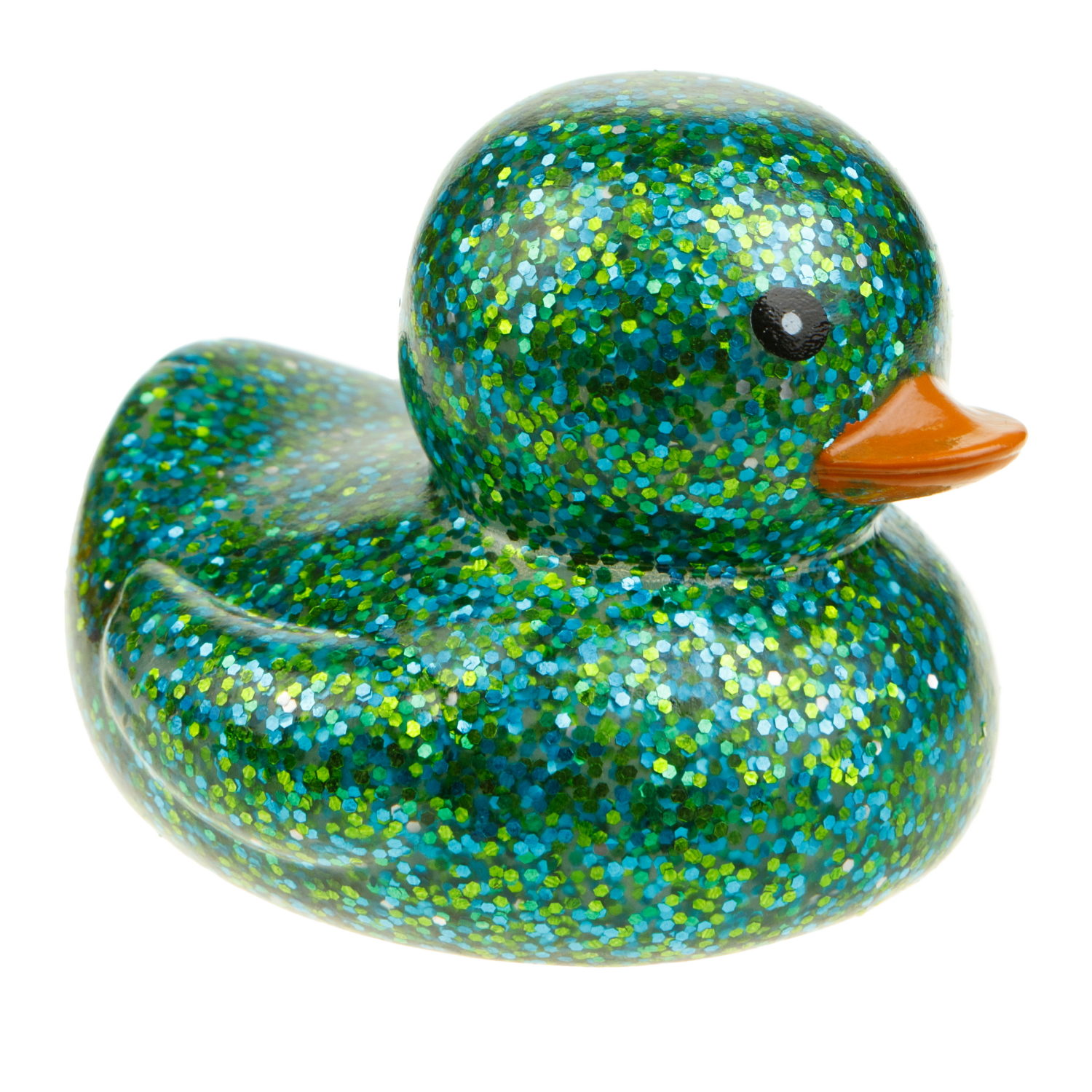 1toy Жмяка-антистресс "Уточка" с блёстками 8х7,2х6,5 см, зелёная