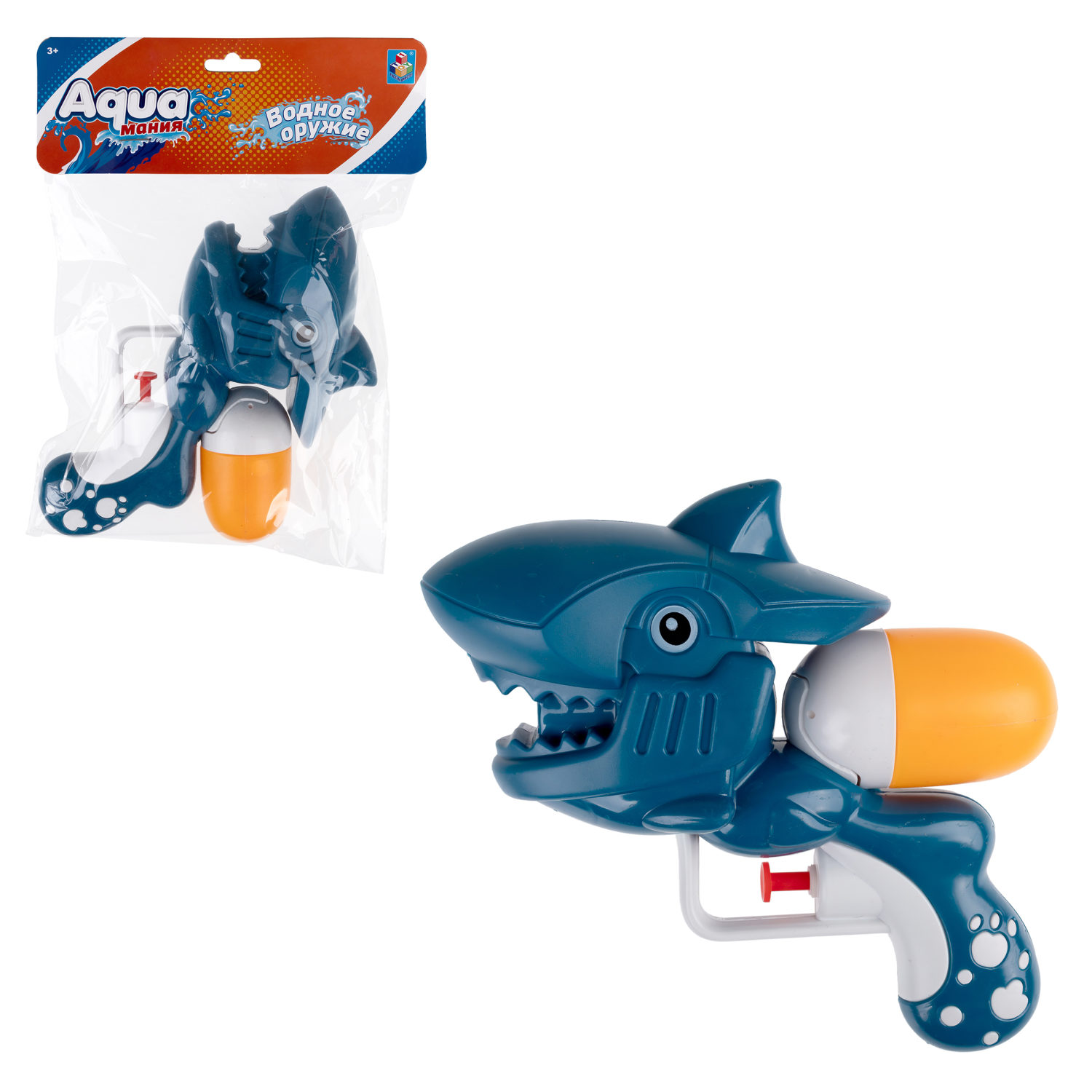 Водный пистолет 1TOY Аквамания, 15х14,5х4,8 см