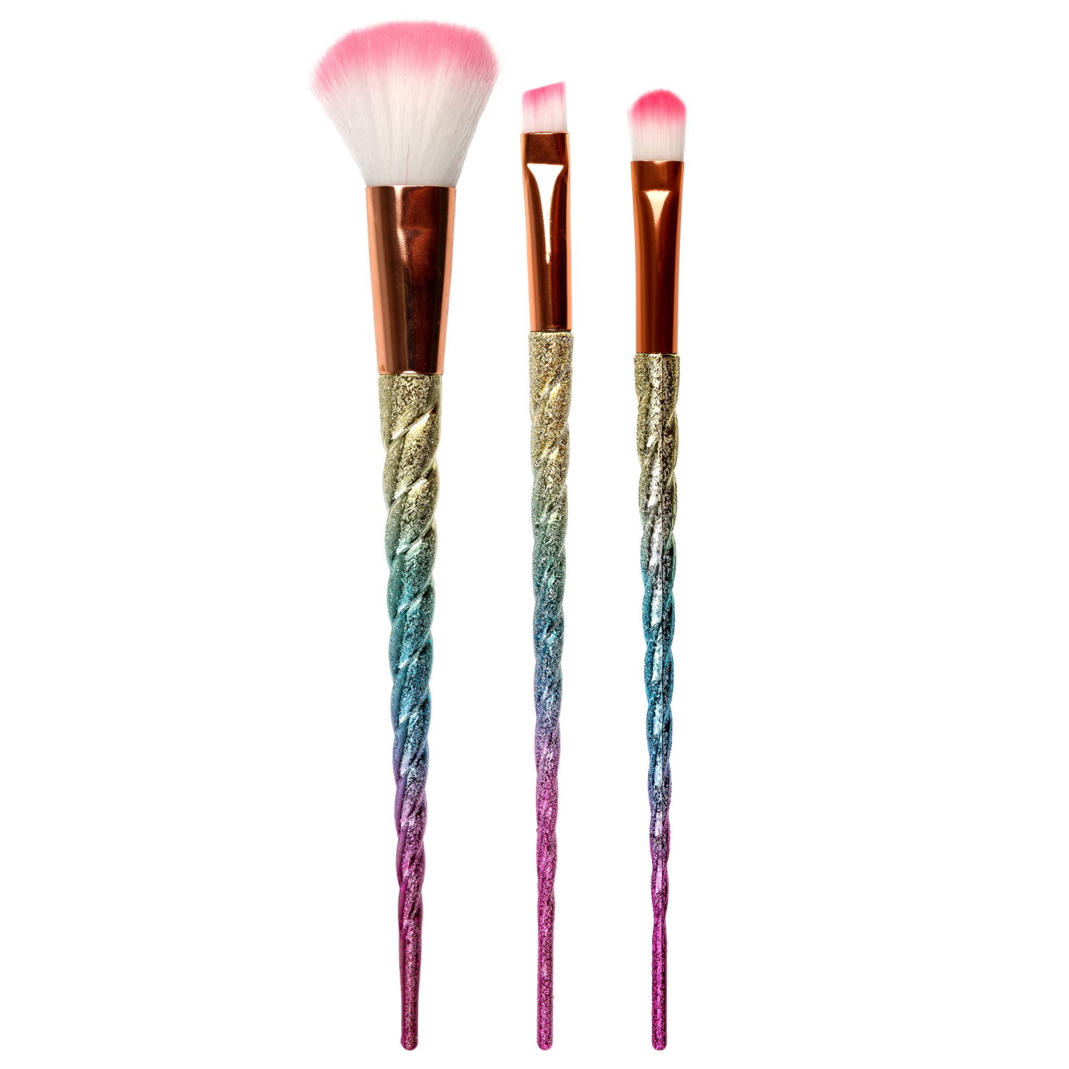 Набор кисточек LUKKY 3 кисти для нанесения макияжа "Единорог"