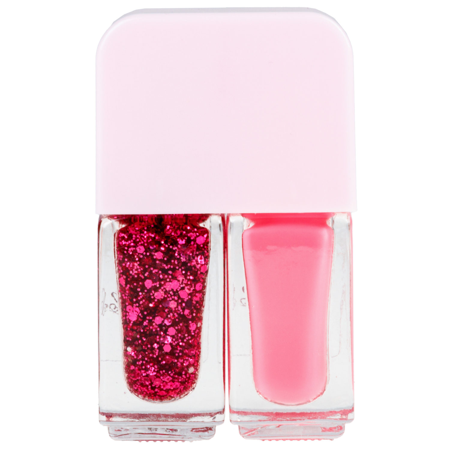 Двойной лак для детских ногтей Lukky Angel Just Duet клубника со сливками и клубничное желе с блестками, 2 по 4 мл