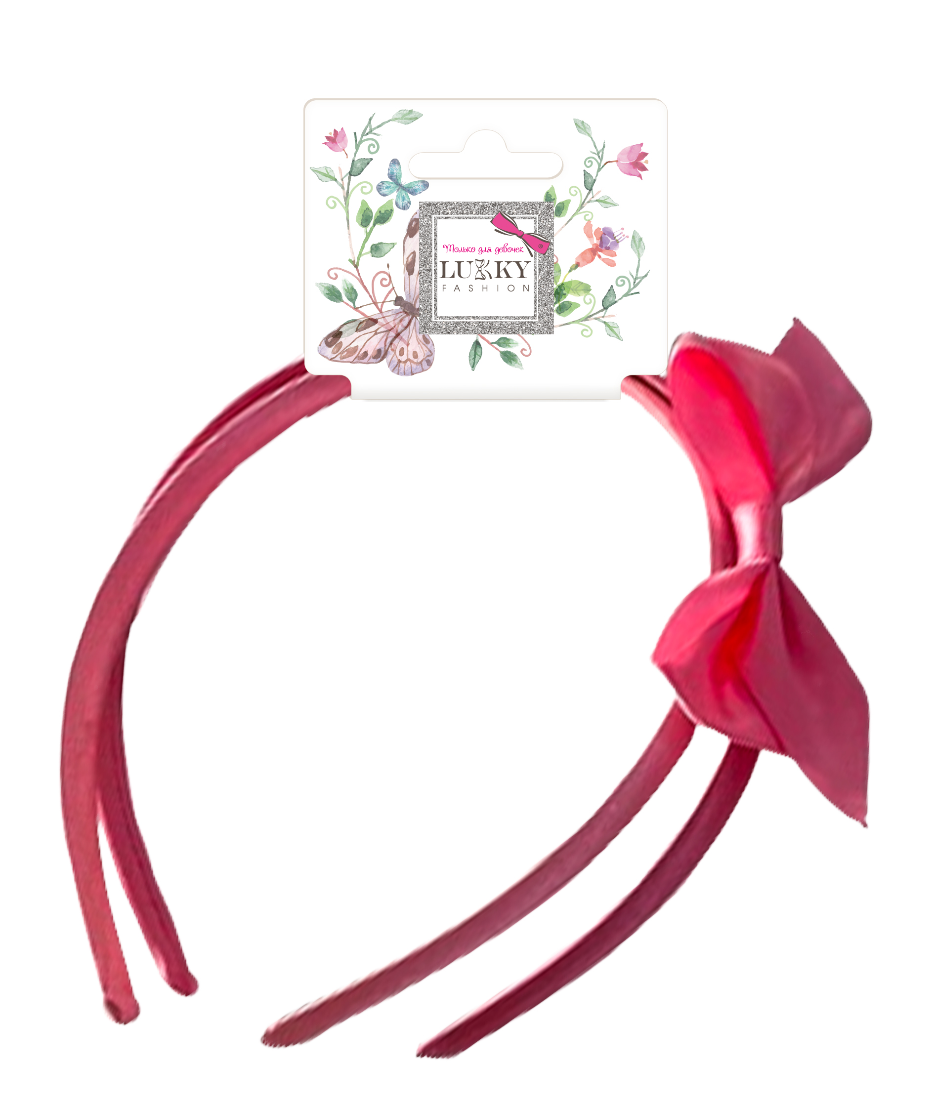 Lukky Fashion набор из 2 ободков с бантиком,  цвет розовый коралл, 1 шт