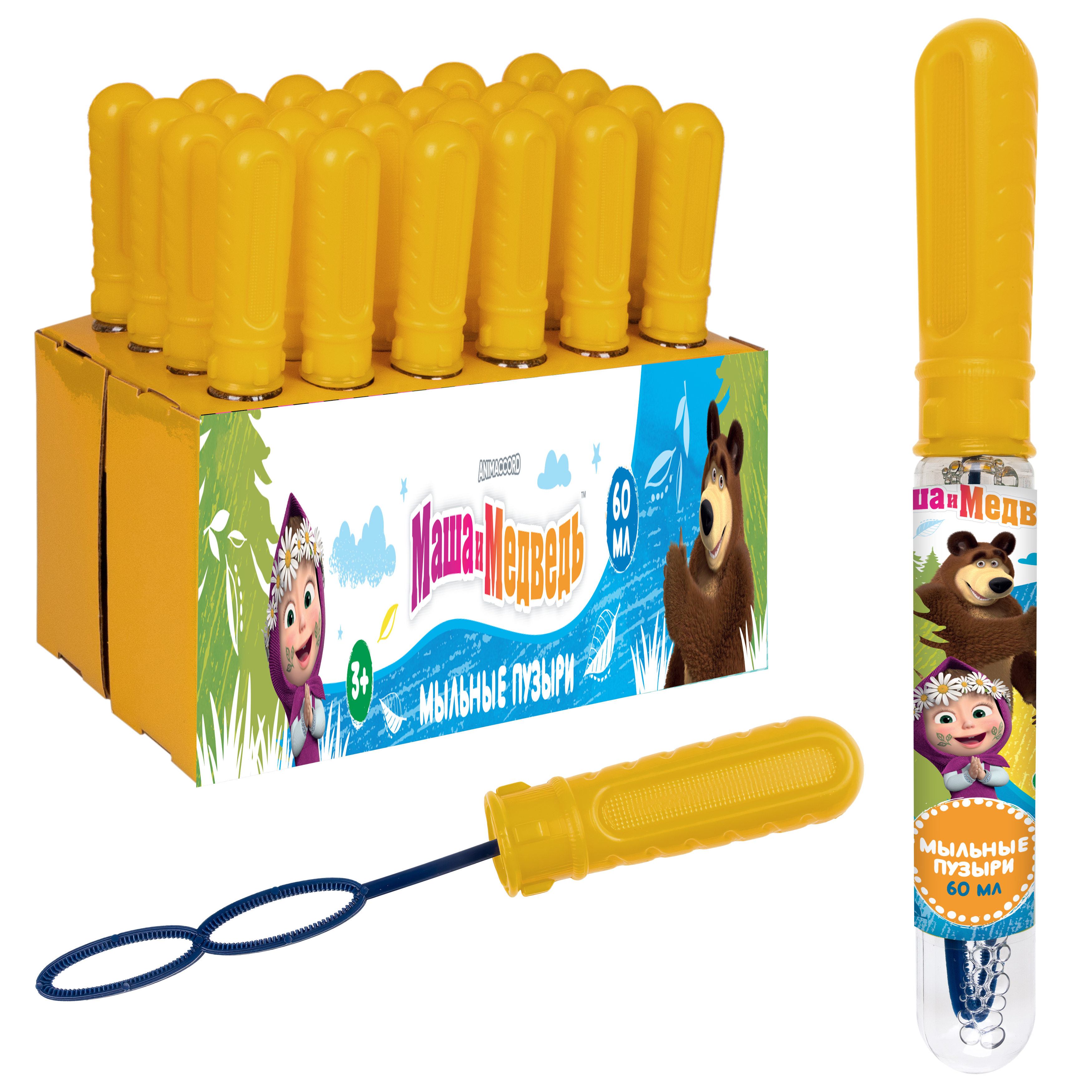 Мыльные пузыри 1TOY Маша и Медведь, 60 мл