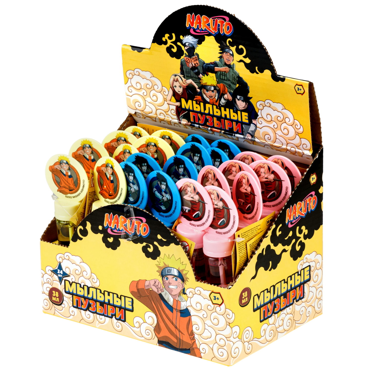 Мыльные пузыри Наруто 1TOY колба с кругляшом, 38 мл