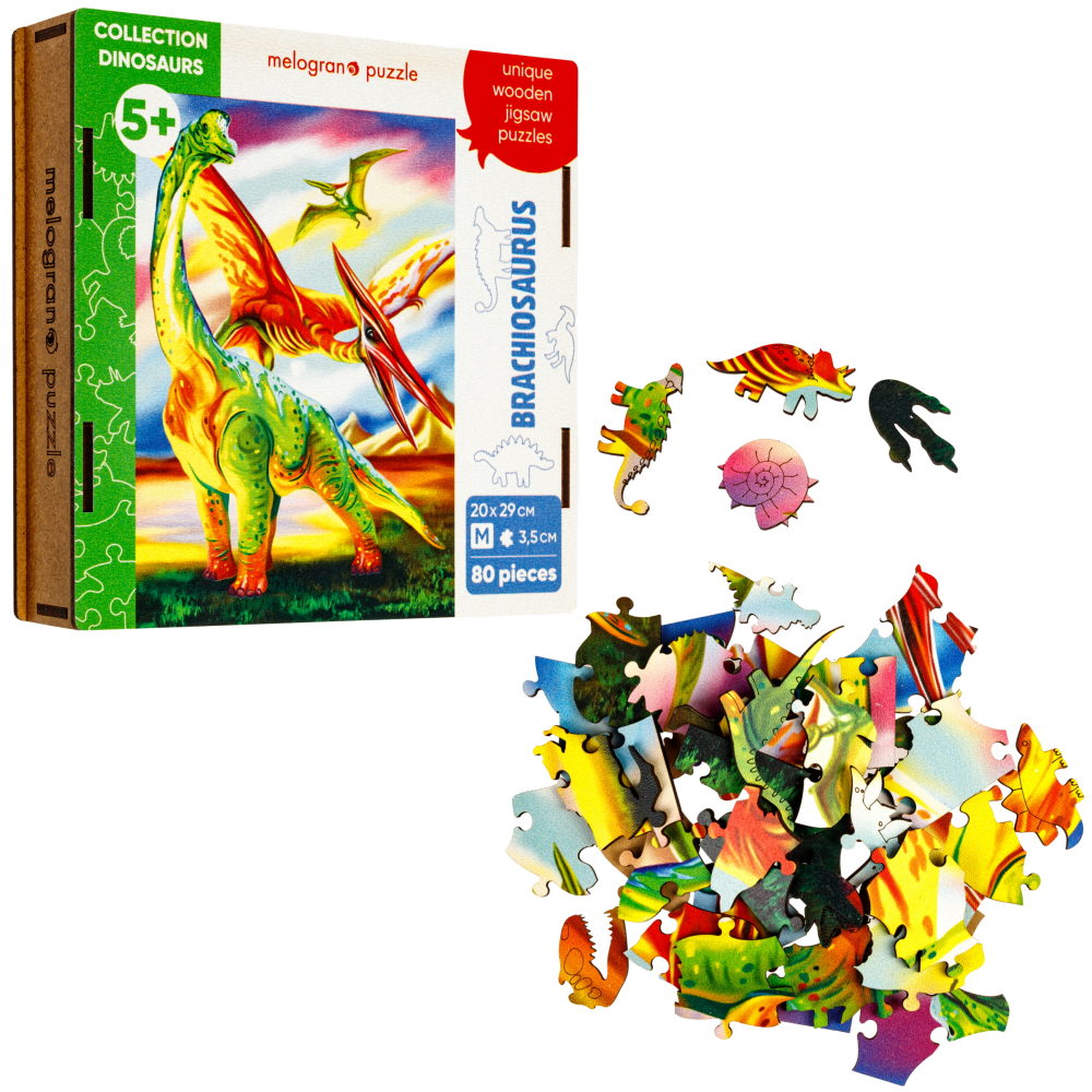 Пазлы Collection Dinosaurs  Брахиозавр, 80 деталей