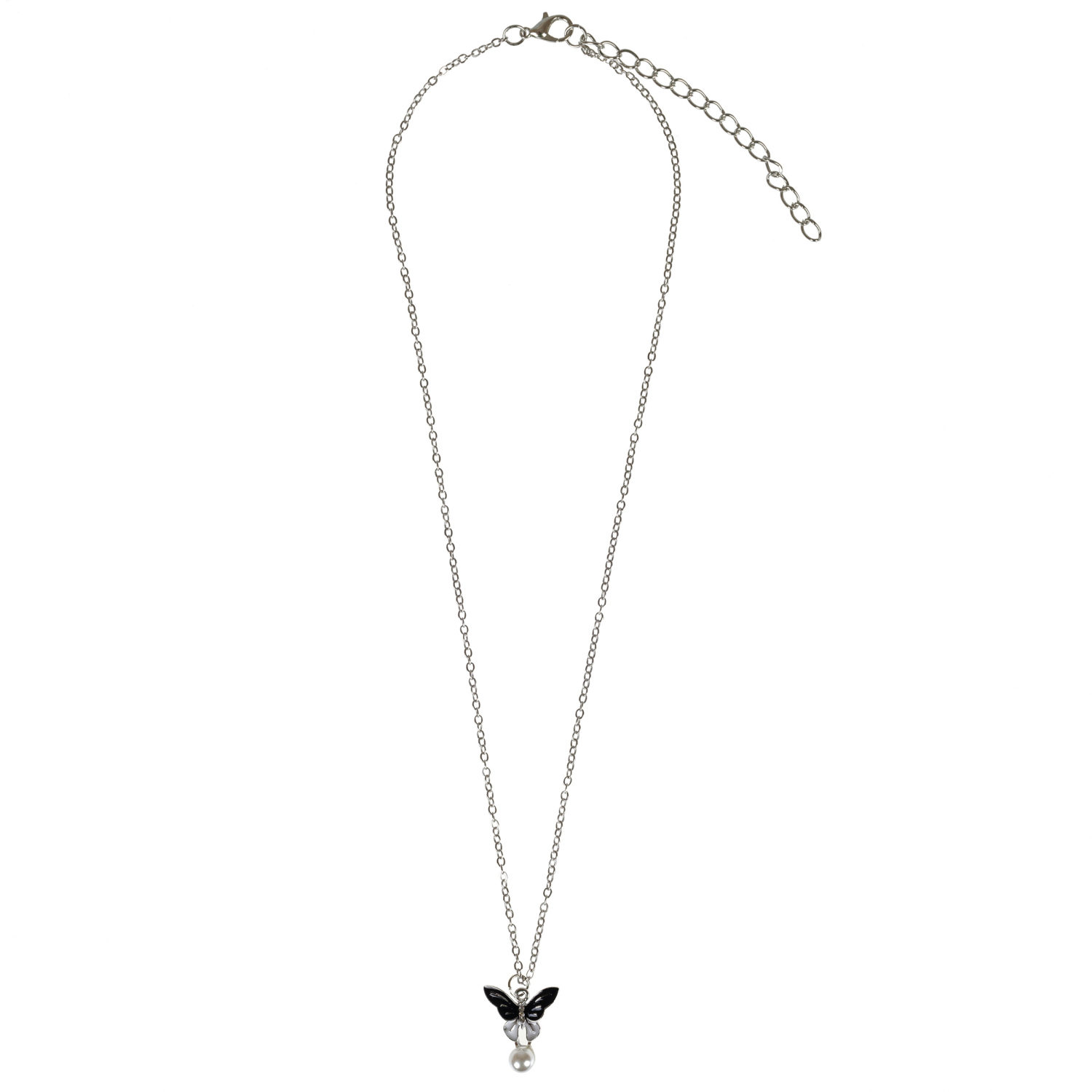 Цепочка Lukky Fashion с подвеской "Бабочка с жемчужиной", черный