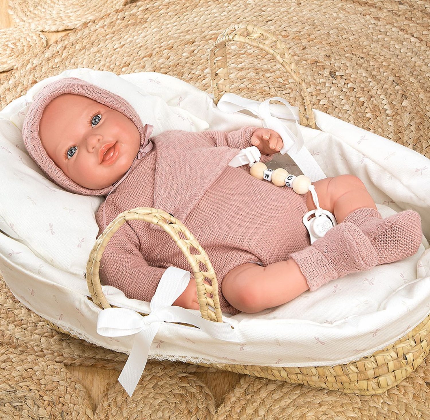 Кукла Arias ReBorns Avana мягкое тело, новорождённый пупс с аксессуарами, 45 см