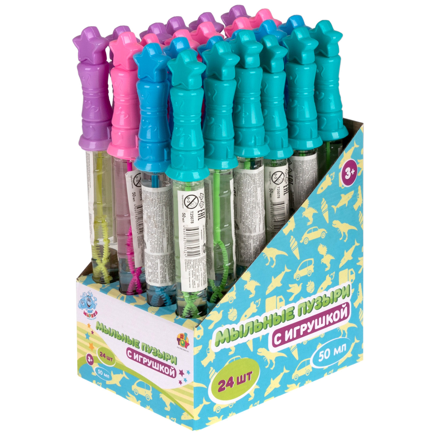 Мыльные пузыри Мы-шарики! 1TOY с игрушкой Звездочка, 50 мл