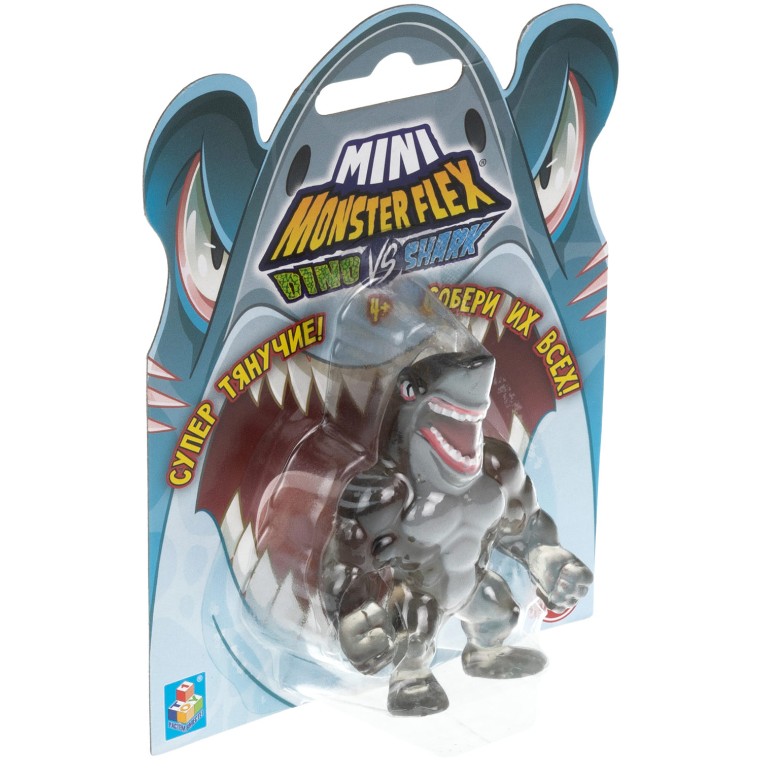 1TOY MONSTER FLEX MINI DINO и SHARK, тянущиеся фигурки, 10 видов в ассортименте
