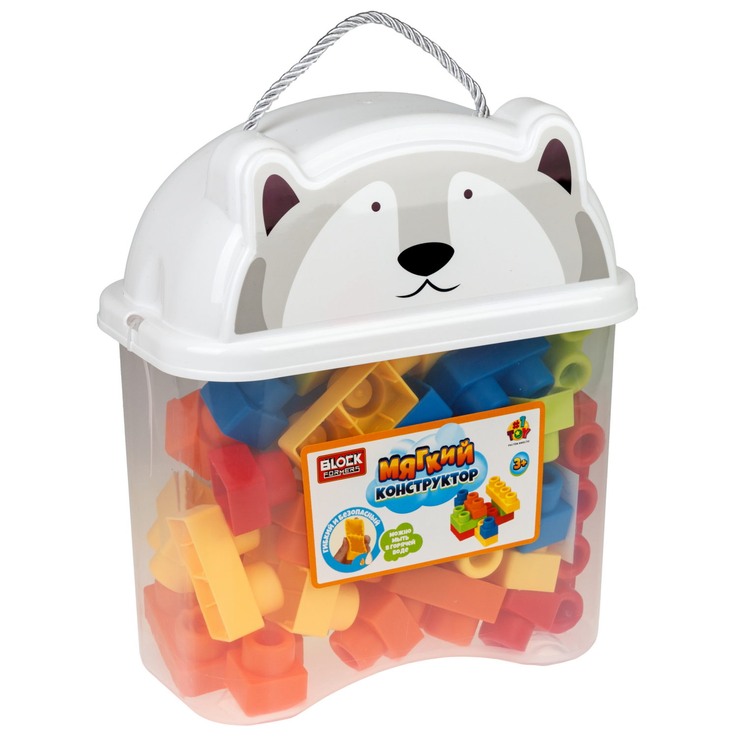 Мягкий конструктор 1TOY 40 деталей, в контейнере