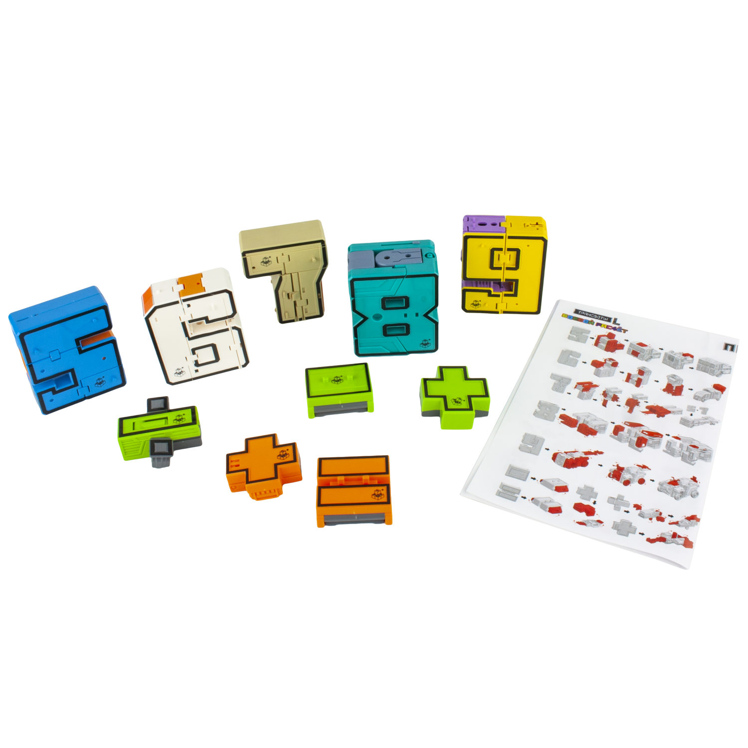 Трансботы L 1TOY ПВО: Передвижной ЗРК Панцер, цифры-трансформеры, набор, 5 цифр и 5 знаков