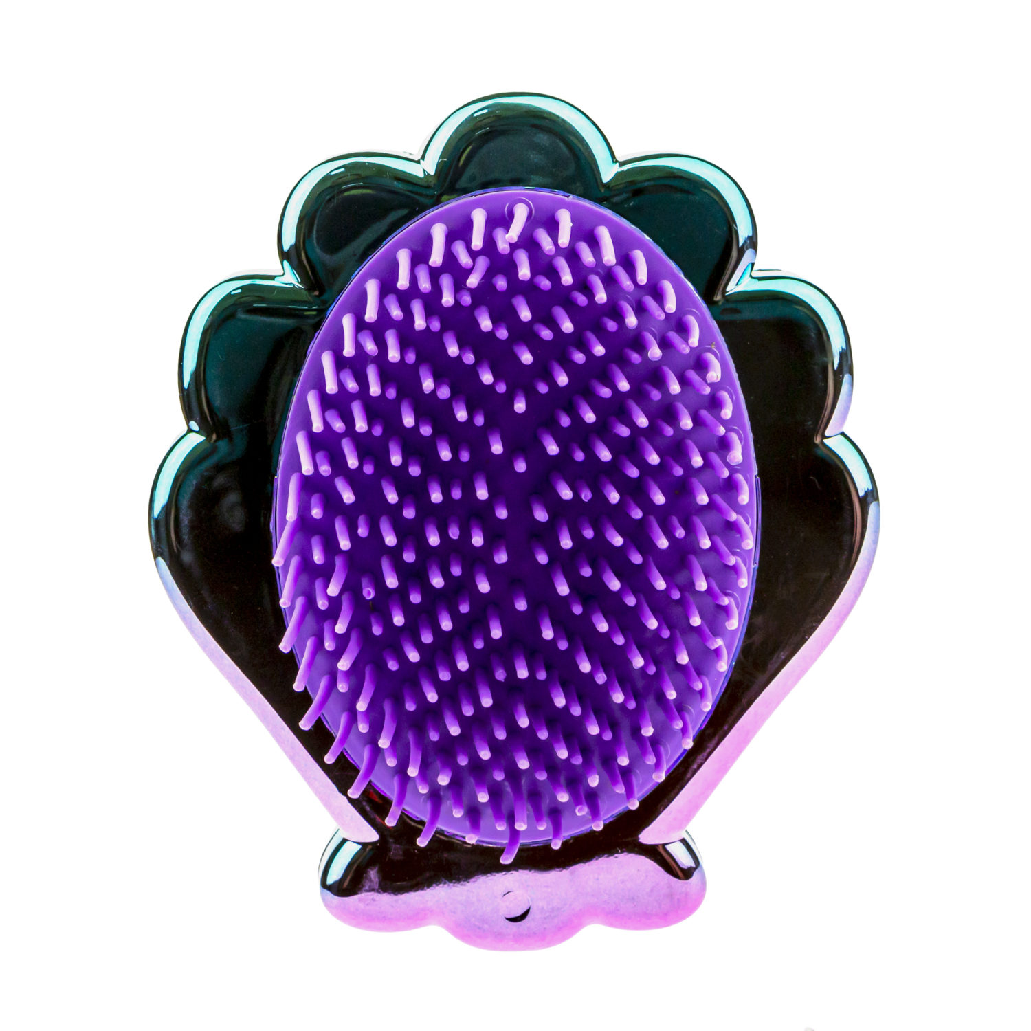 Lukky Набор 3 в 1: расческа+зеркальце "Ракушки" в косметичке, фиолетовый