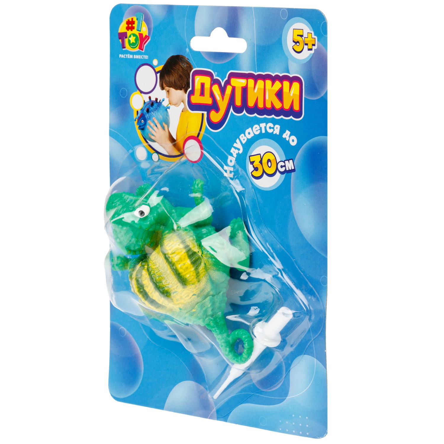 Игрушка ДУТИКИ 1TOY Динозавры, максимальный размер 30 см, 4 вида, зелёный