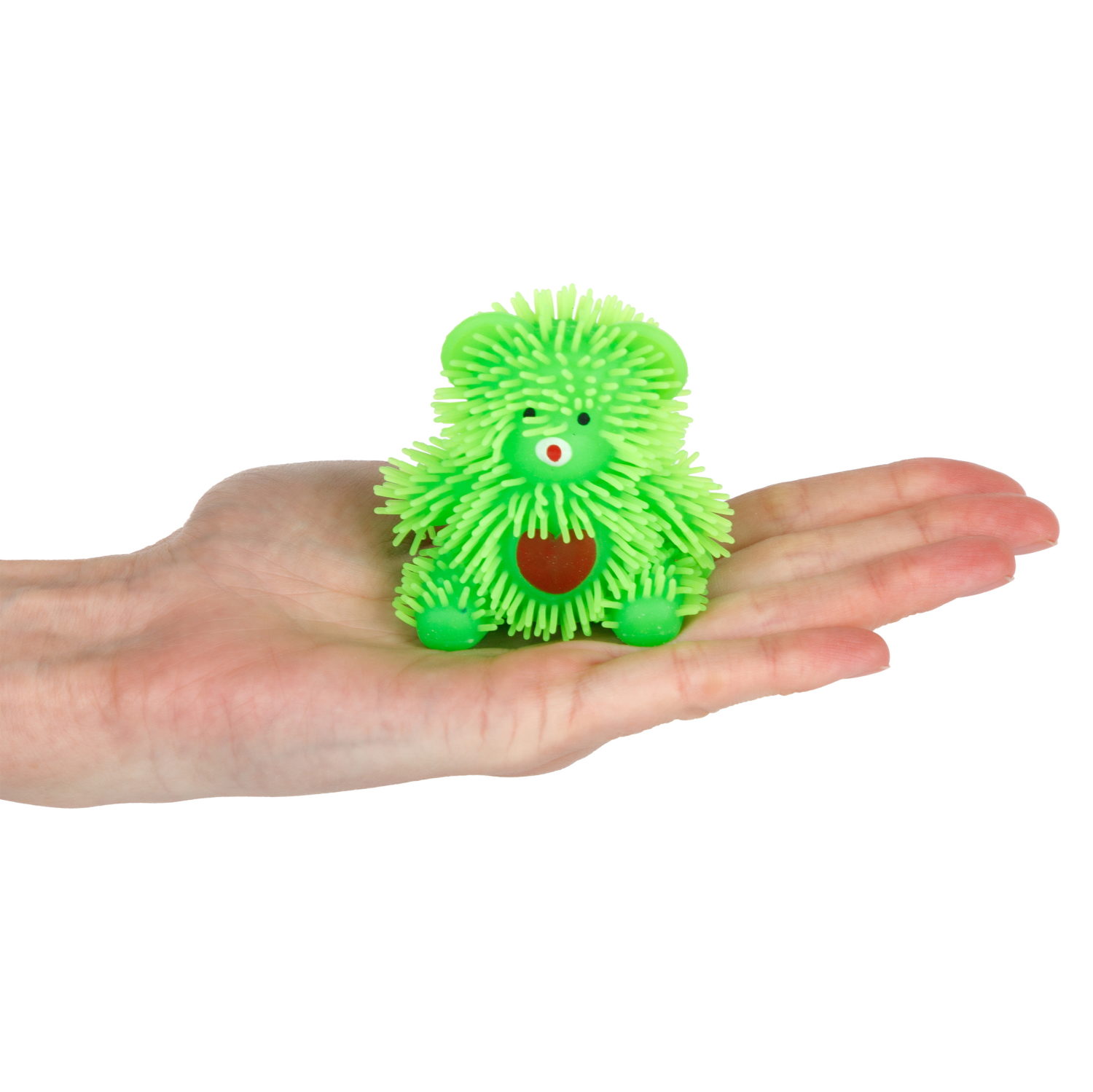 Игрушка-антистресс для рук 1toy Йо-Ёжики, зелёный "Медвежонок" 8 см, со светом