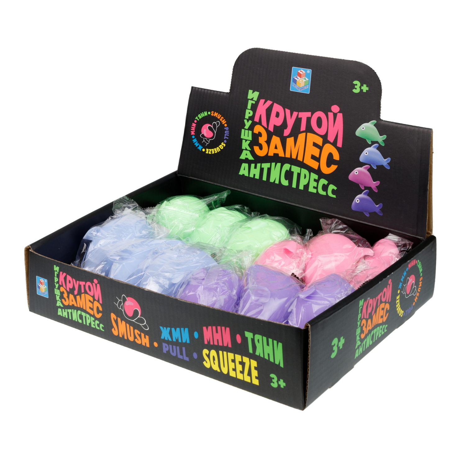 Антистресс-игрушка для рук 1TOY Крутой замес Рыбка, 4 вида в ассортименте