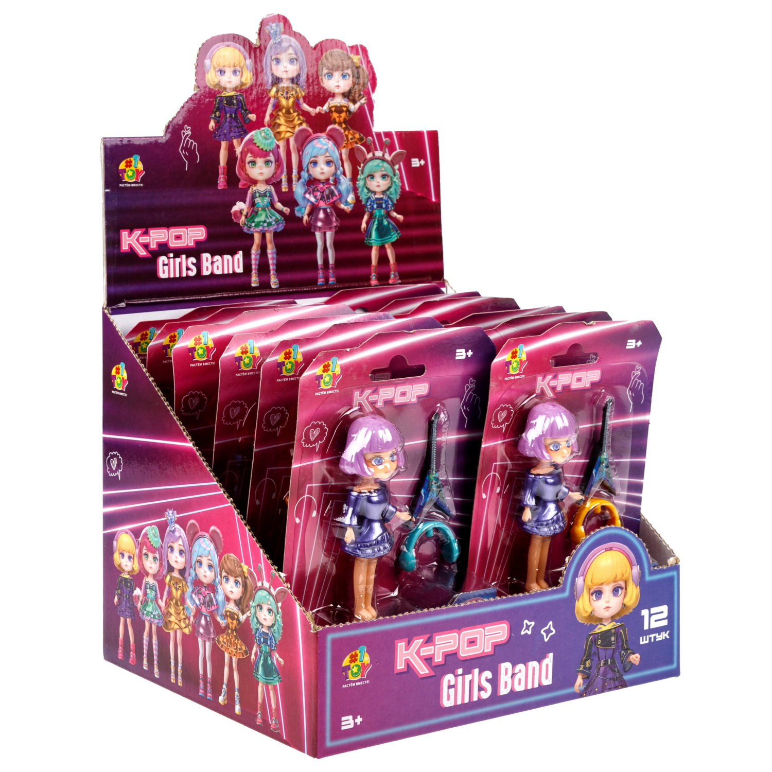 Кукла 1TOY K-POP Girls band с музыкальными инструментами, 30 видов в ассортименте