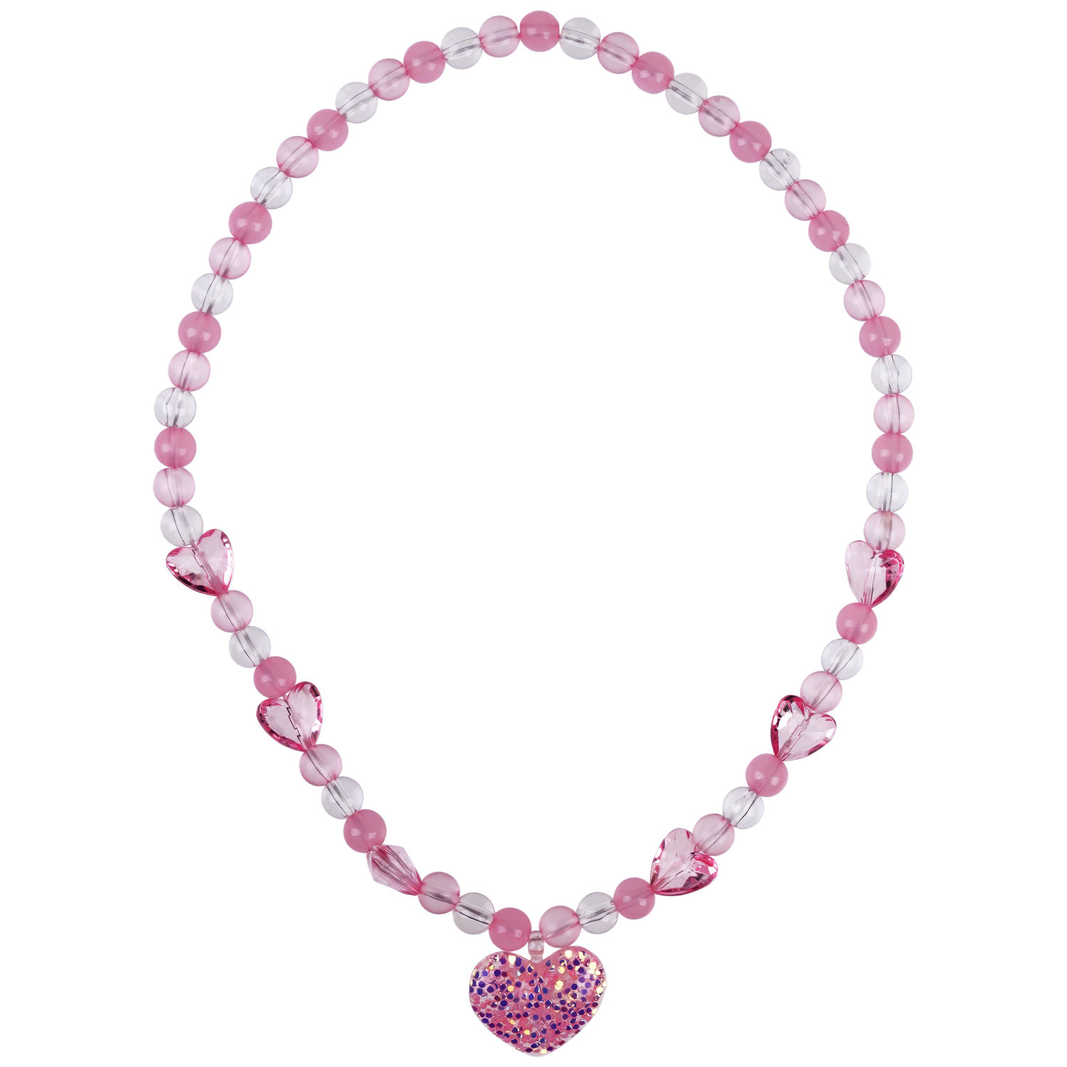 Набор украшений Lukky Fashion "Хрустальное сердце" из бусин: 3 браслета, колечко,бусы с подвеской