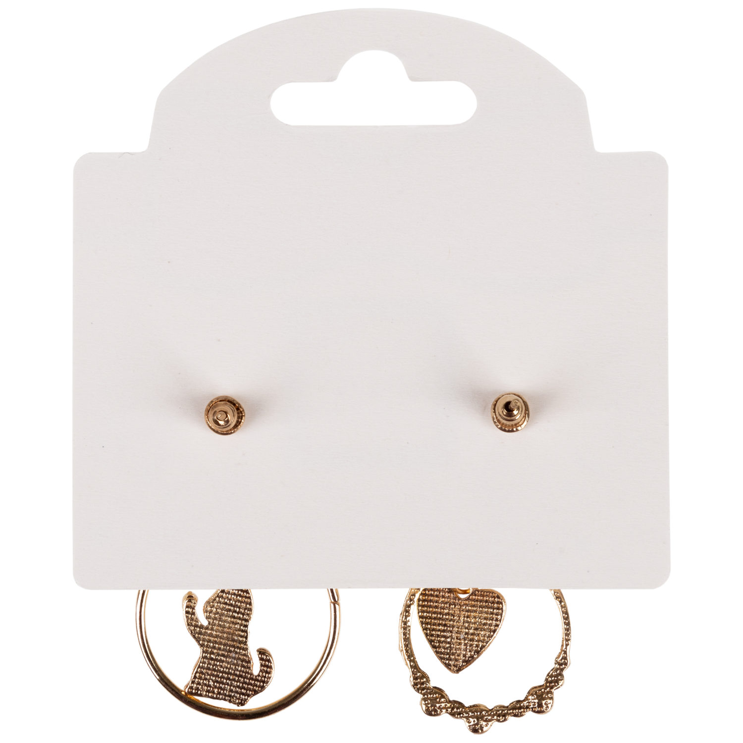 Серьги-гвоздики Lukky Fashion "Сердечные котята"