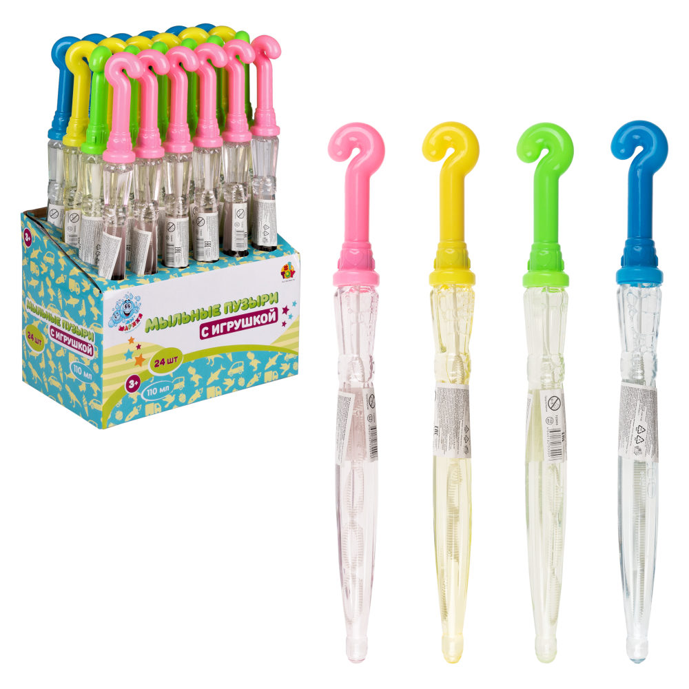 Мыльные пузыри Мы-шарики! 1TOY с игрушкой Зонтик, 110 мл