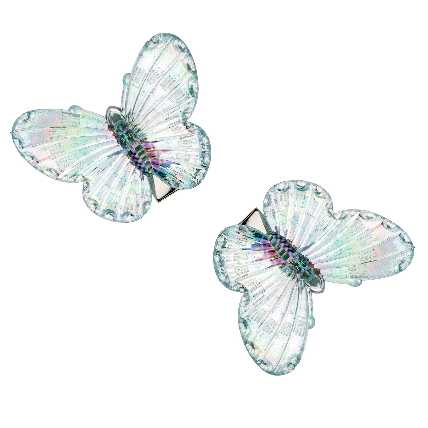 Заколки для волос Lukky Fashion Бабочки Crystal, детские, для девочки, зажимы, 4 вида в ассортименте, набор 2 шт.