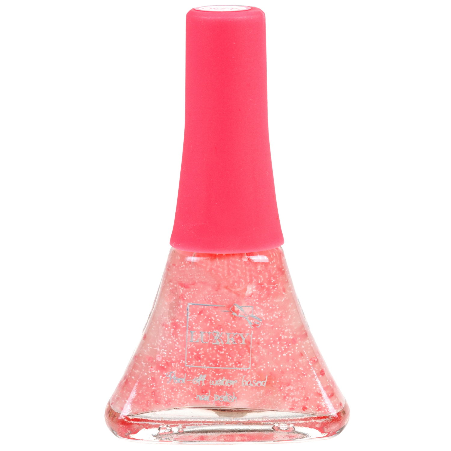Детский лак для ногтей на водной основе с блестками Lukky, Конфетти-Микс, безопасный, бело-розовый мик с цветочками, блистер, 5,5 мл