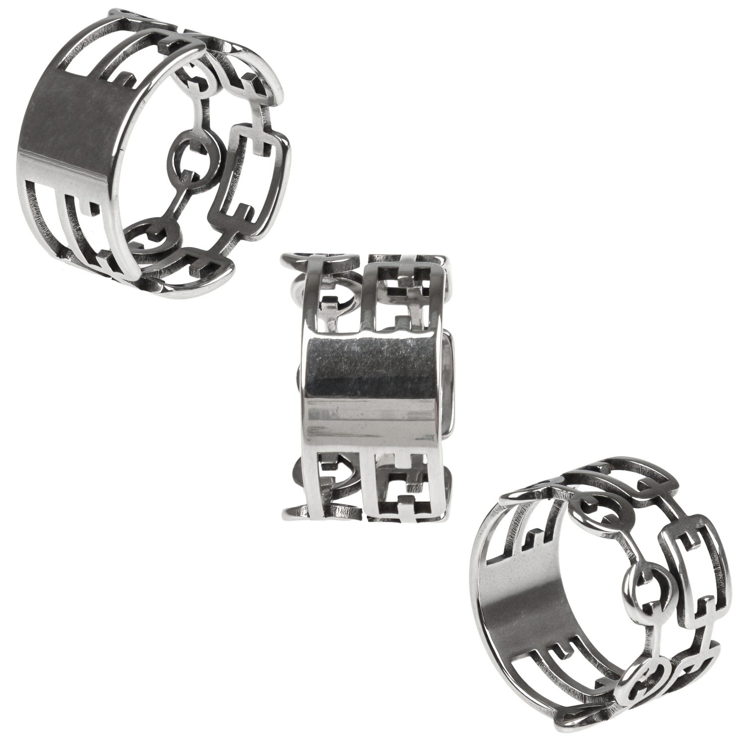 Набор колец серебряного цвета Lukky Fashion с сердечками, 3 шт.