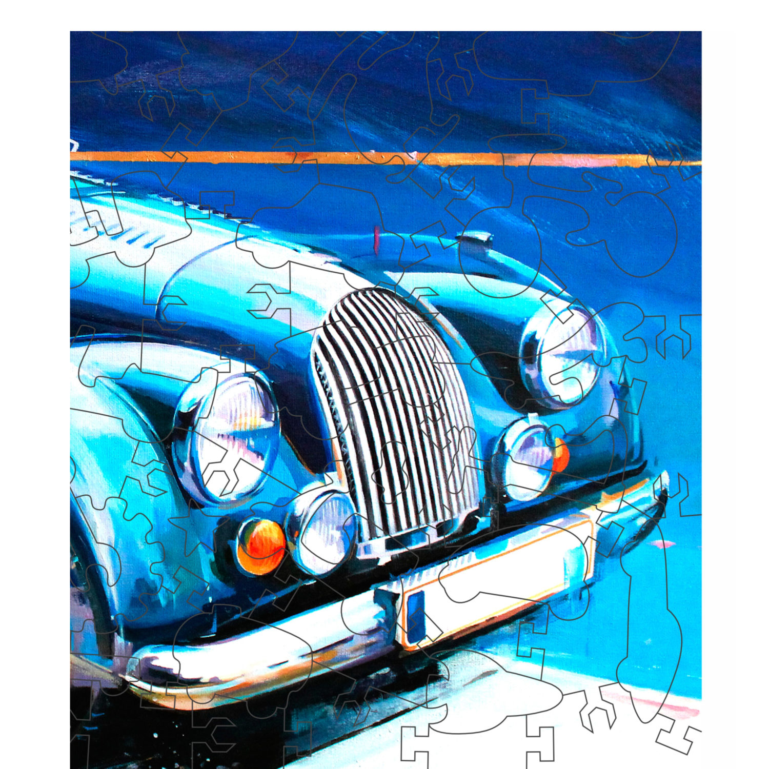 Деревянные пазлы Collection Transport Автомобиль классический, 100 деталей, 30х18 см