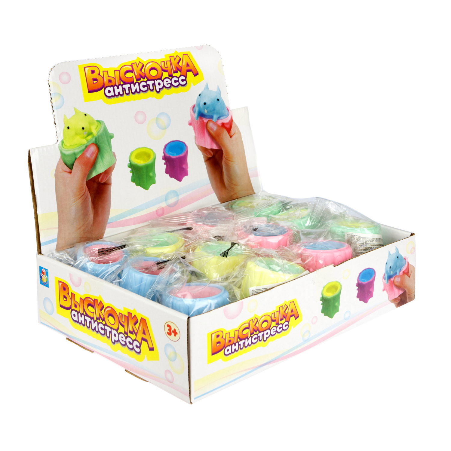 Игрушка-антистресс 1TOY Выскочка Бурундук, 5х6х7 см, в ассортименте