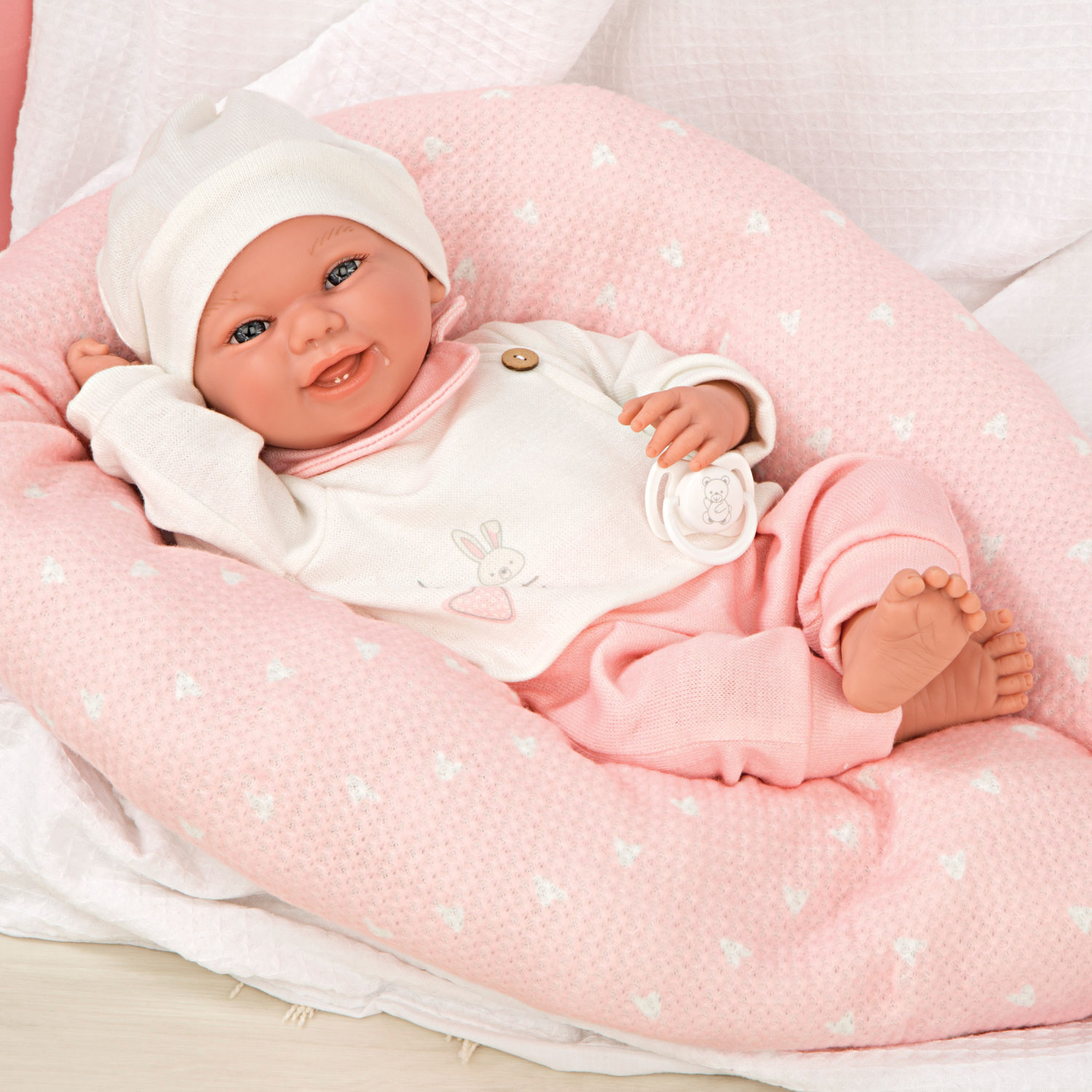 Испанская кукла для девочки Arias reborn, мини реборн, пупс, реалистичная, мягкая, мягконабивная, 40 см