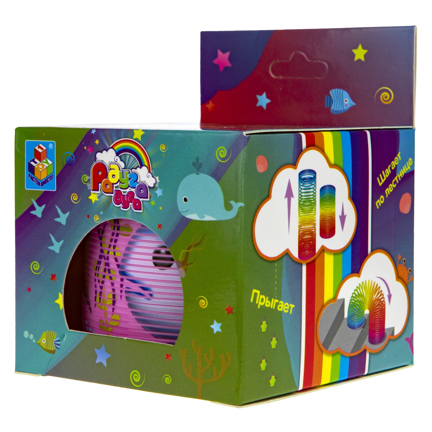 1TOY пружинка Радуга-Дуга морские обитатели, 4 вида в ассортименте