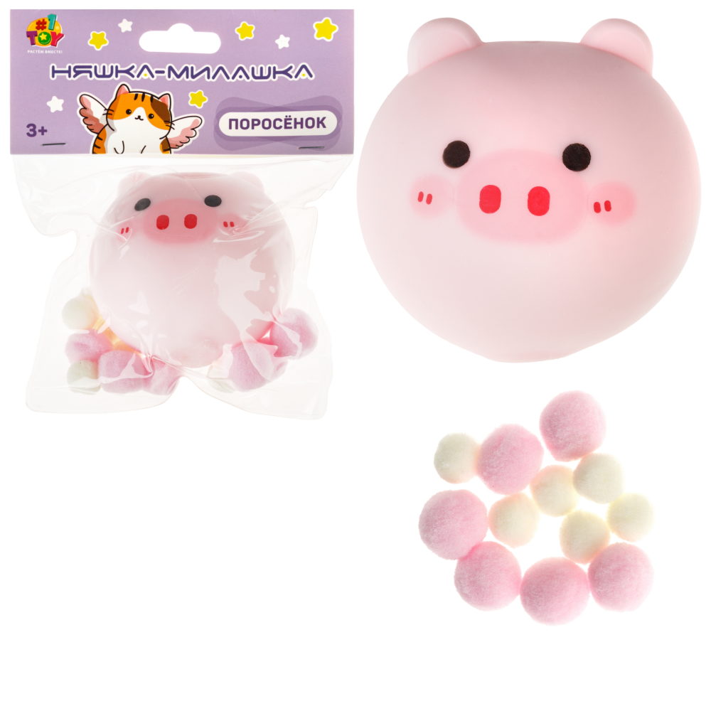 Антистресс-игрушка 1TOY Крутой замес Поросенок, в ассортименте