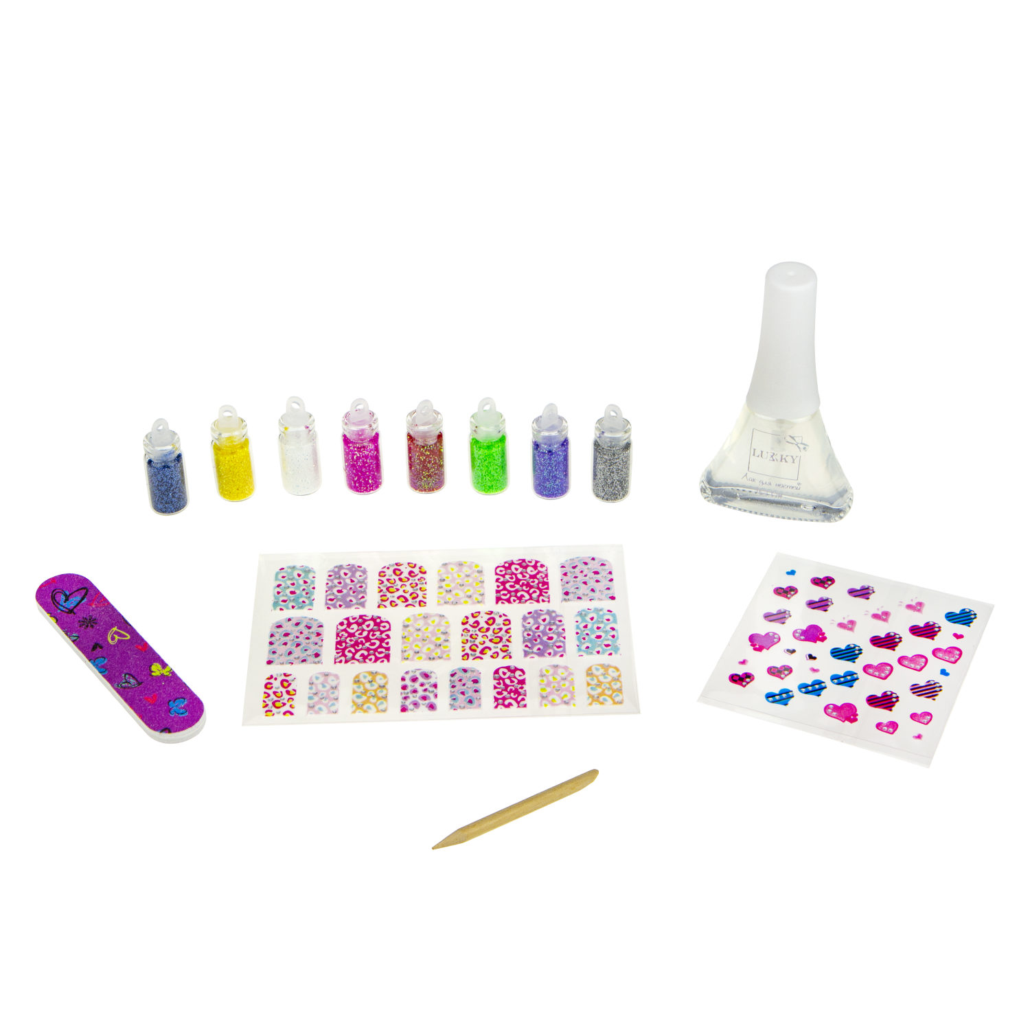 Набор LUKKY "Нэйл-Дизайн" дизайн ногтей "Сердечки, цветные пятнышки"