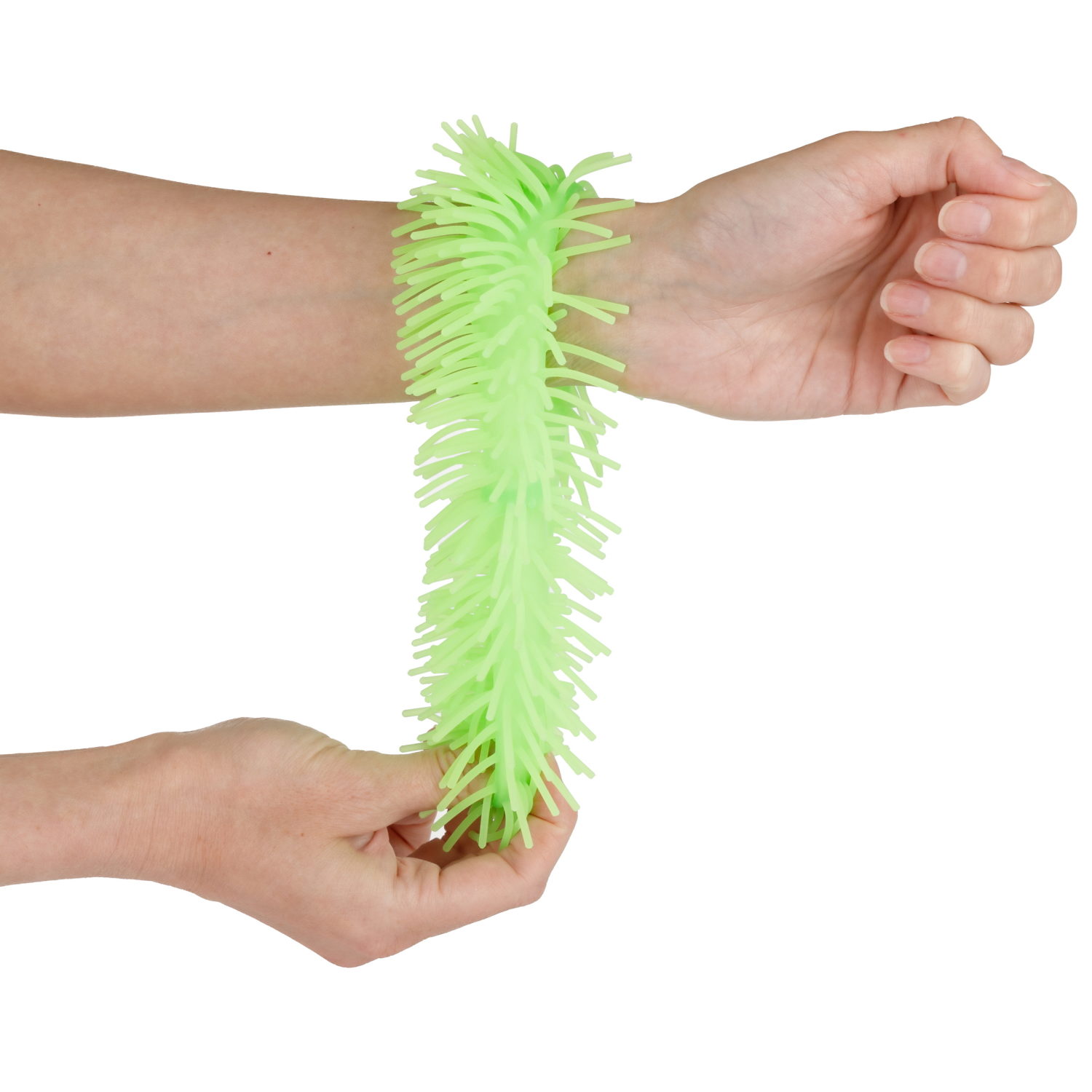 1TOY эластичный браслет-антистресс ЛАПША, однотонный, светится в темноте, 3 вида в асс.