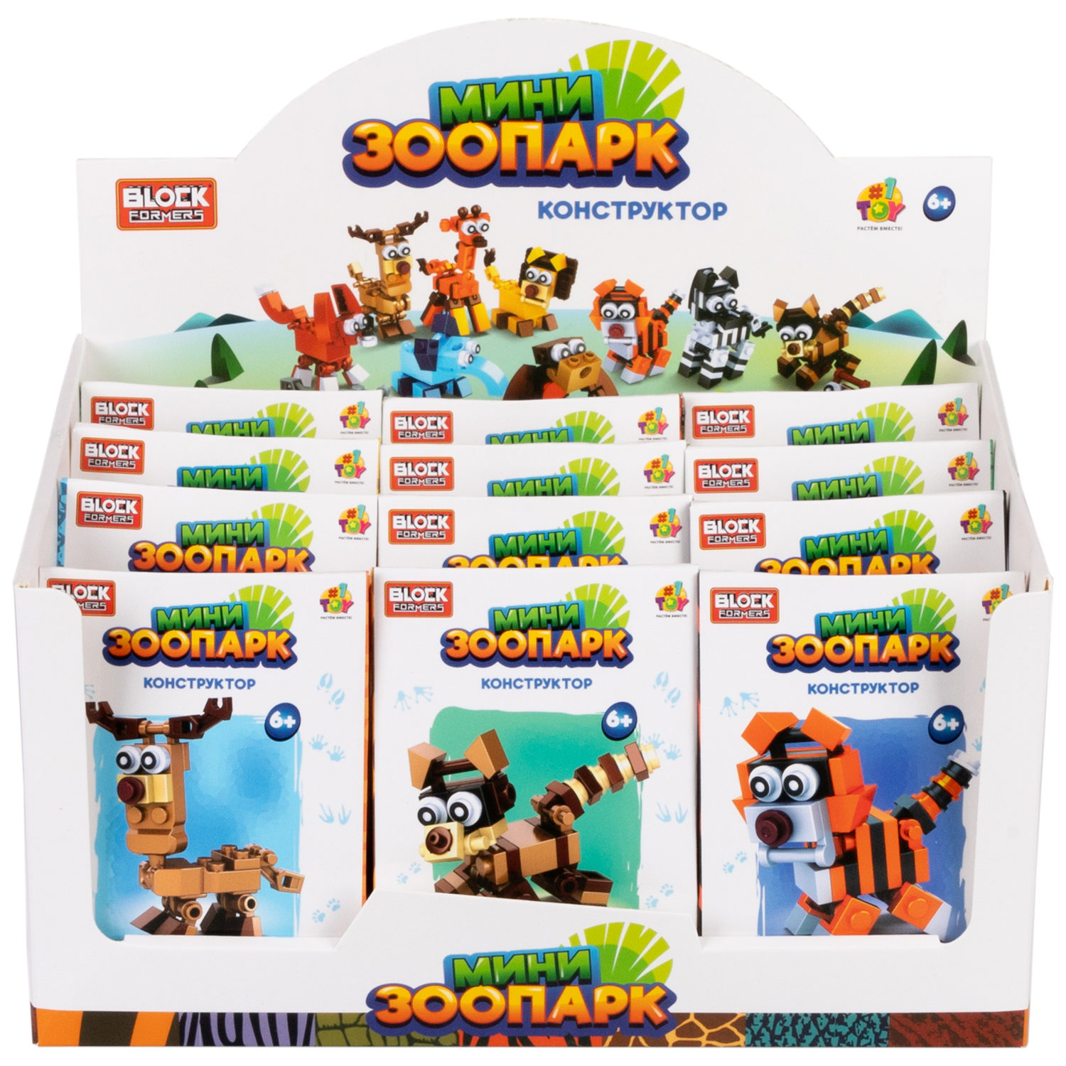 1Toy Blockformers "Мини зоопарк", в ассортименте 12 видов
