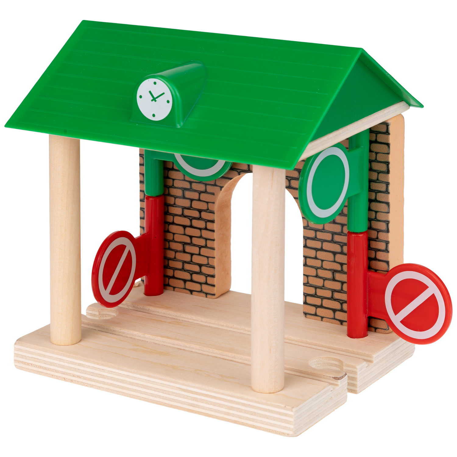 Деревянная железная дорога 1TOY GOODOK с электропоездом, 39 элементов