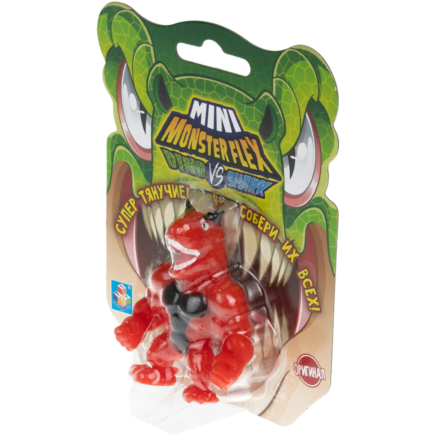 1TOY MONSTER FLEX MINI DINO и SHARK, тянущиеся фигурки, 10 видов в ассортименте