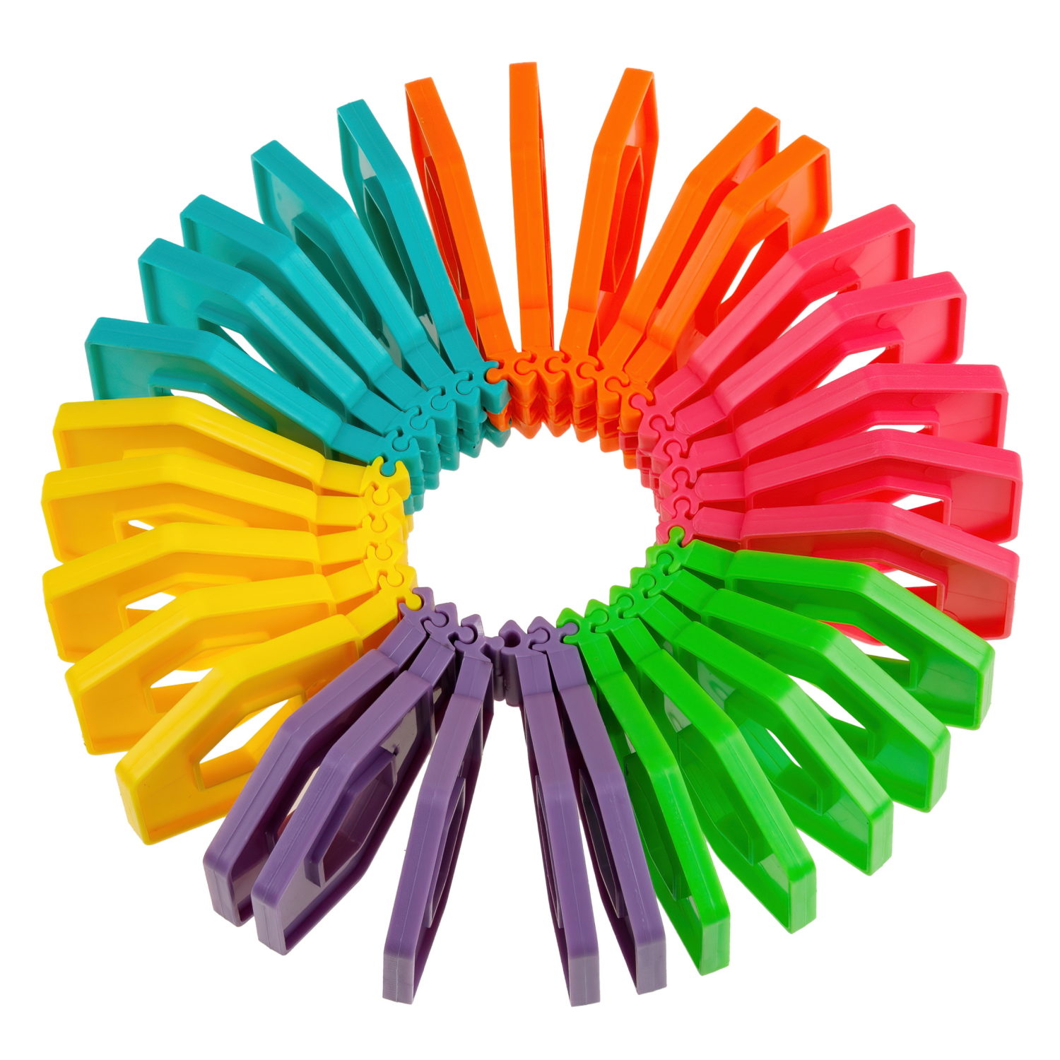 1TOY Радуга-Дуга трещотка антистресс, шестигранная, 30 дет., кор. с окном