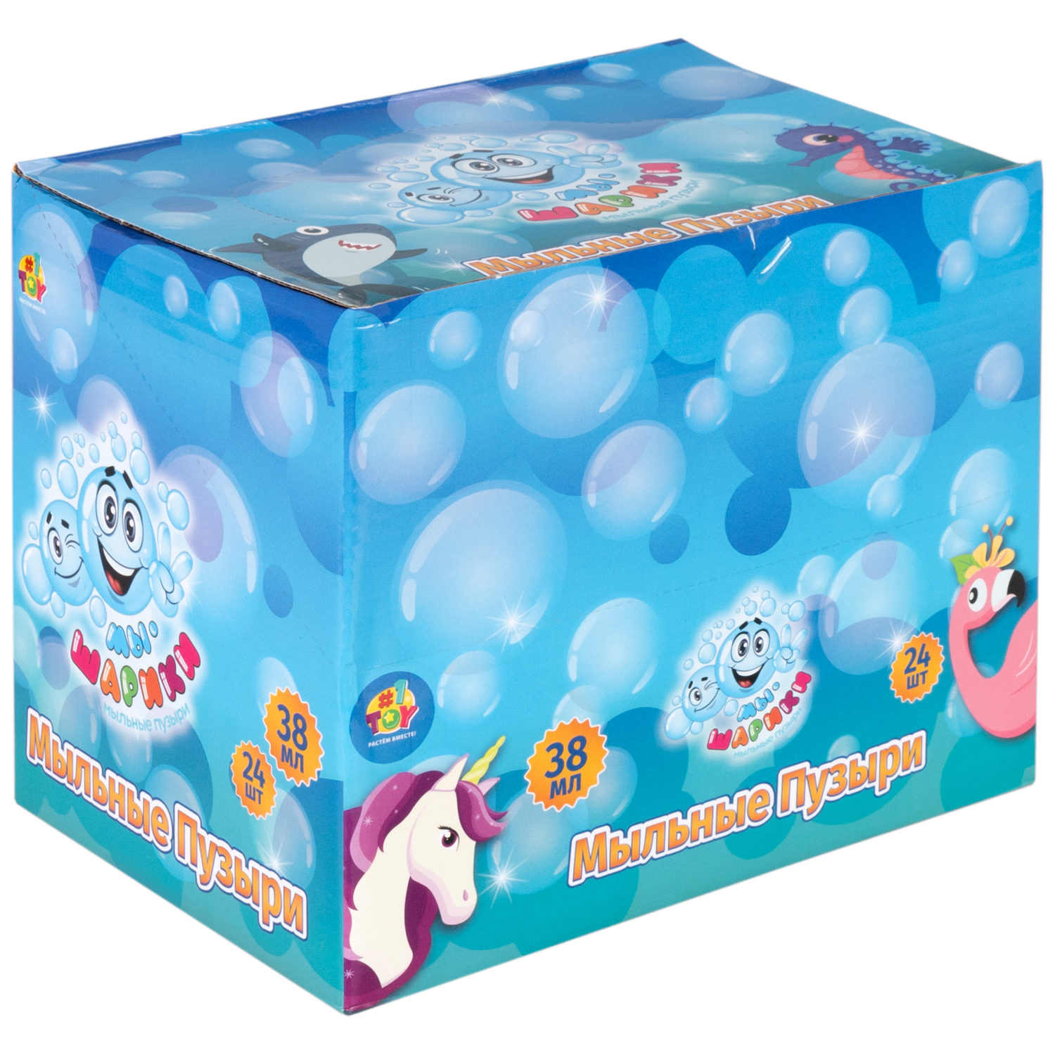 Мыльные пузыри 1TOY Мы-шарики! Бегемот, 38 мл, в ассортименте