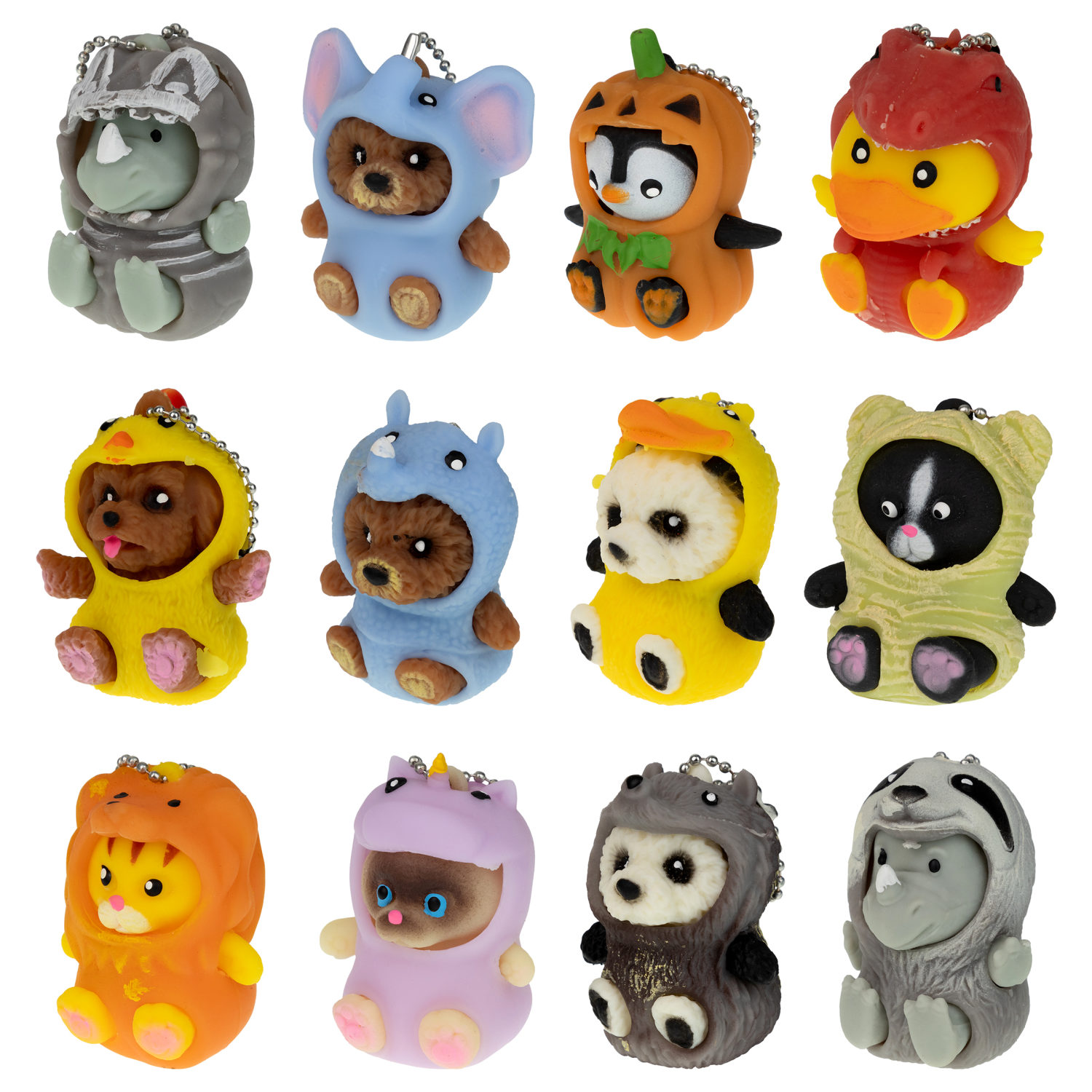 Игрушка антистресс для рук 1TOY Маскарад для зверят утёнок - дракон, мягкая, резиновая, сквиш, жмякалка, мялка, брелок детский, для взрослого