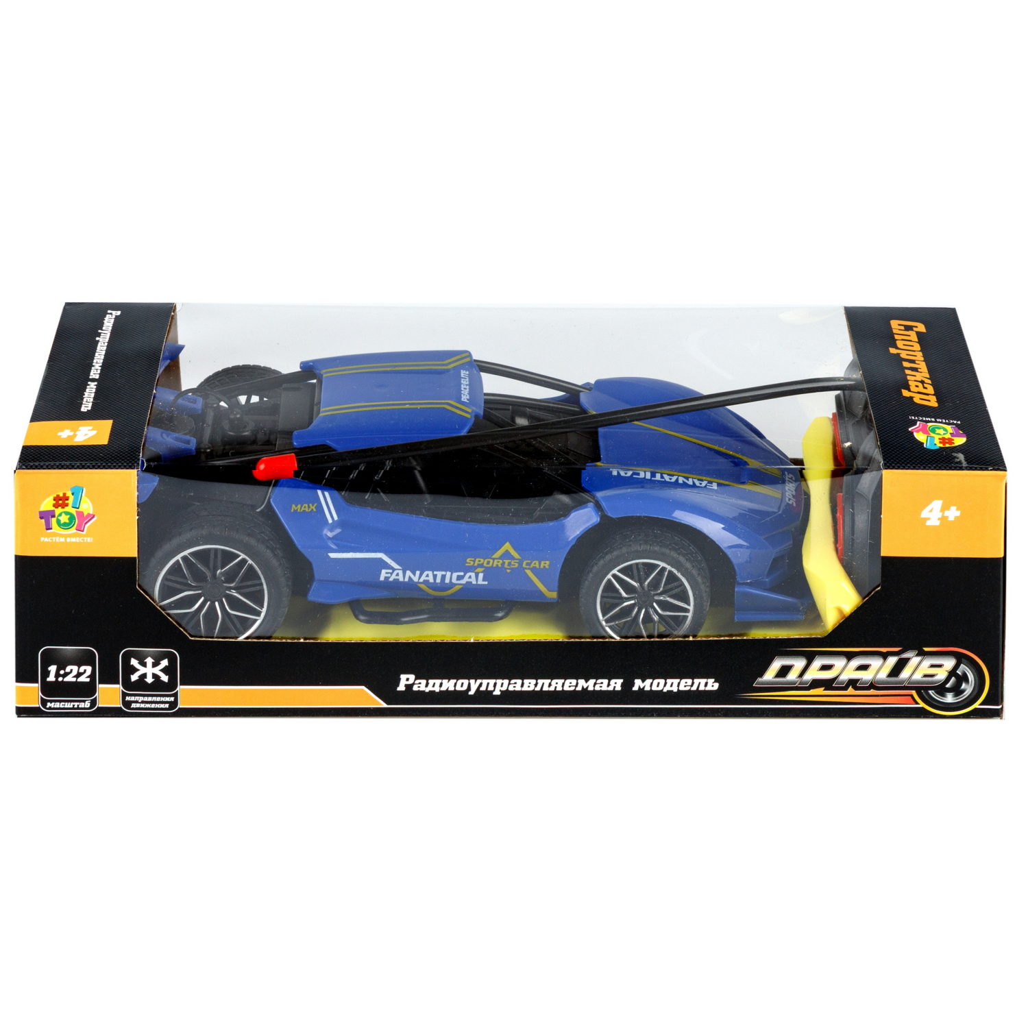 Машинка на пульте управления с паром и светом 1TOY Драйв Спорткар, спортивная, гоночная игрушечная машина